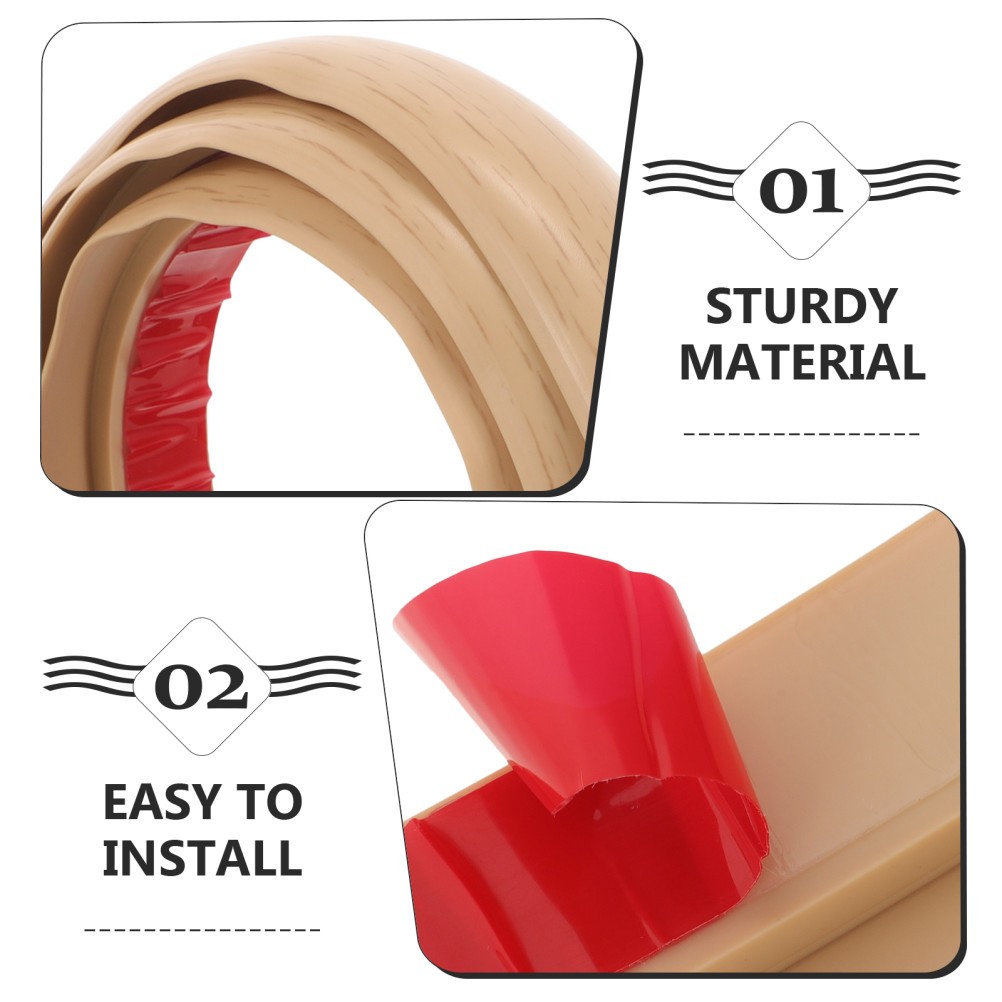 Adjustable Length Door Threshold Ramp Strip with Slip Resistant Surface in Beige