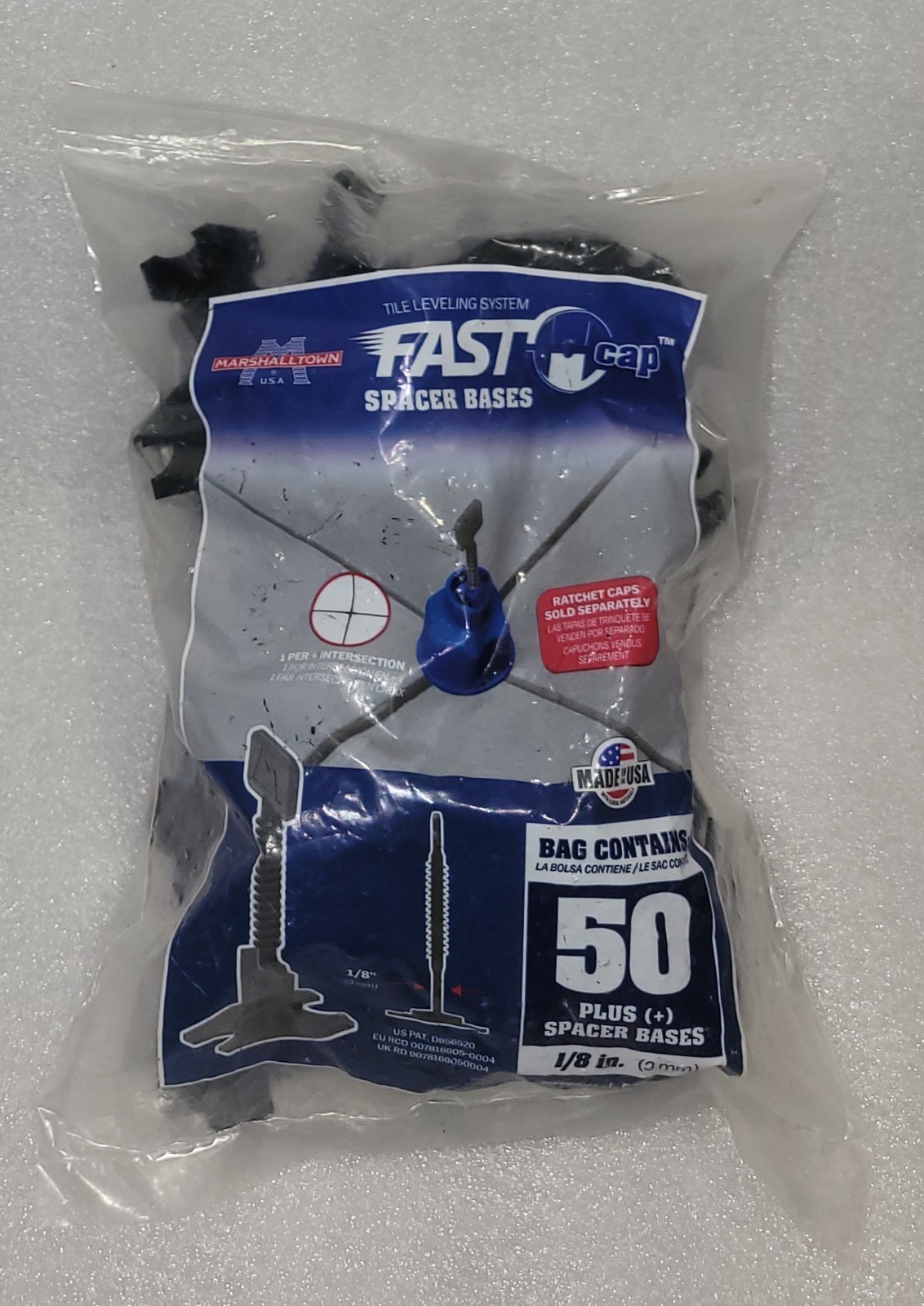 Marshalltown FASTcap USA Tile Plus Spacer Bases for Intersections 1/8″ (3mm) NEW