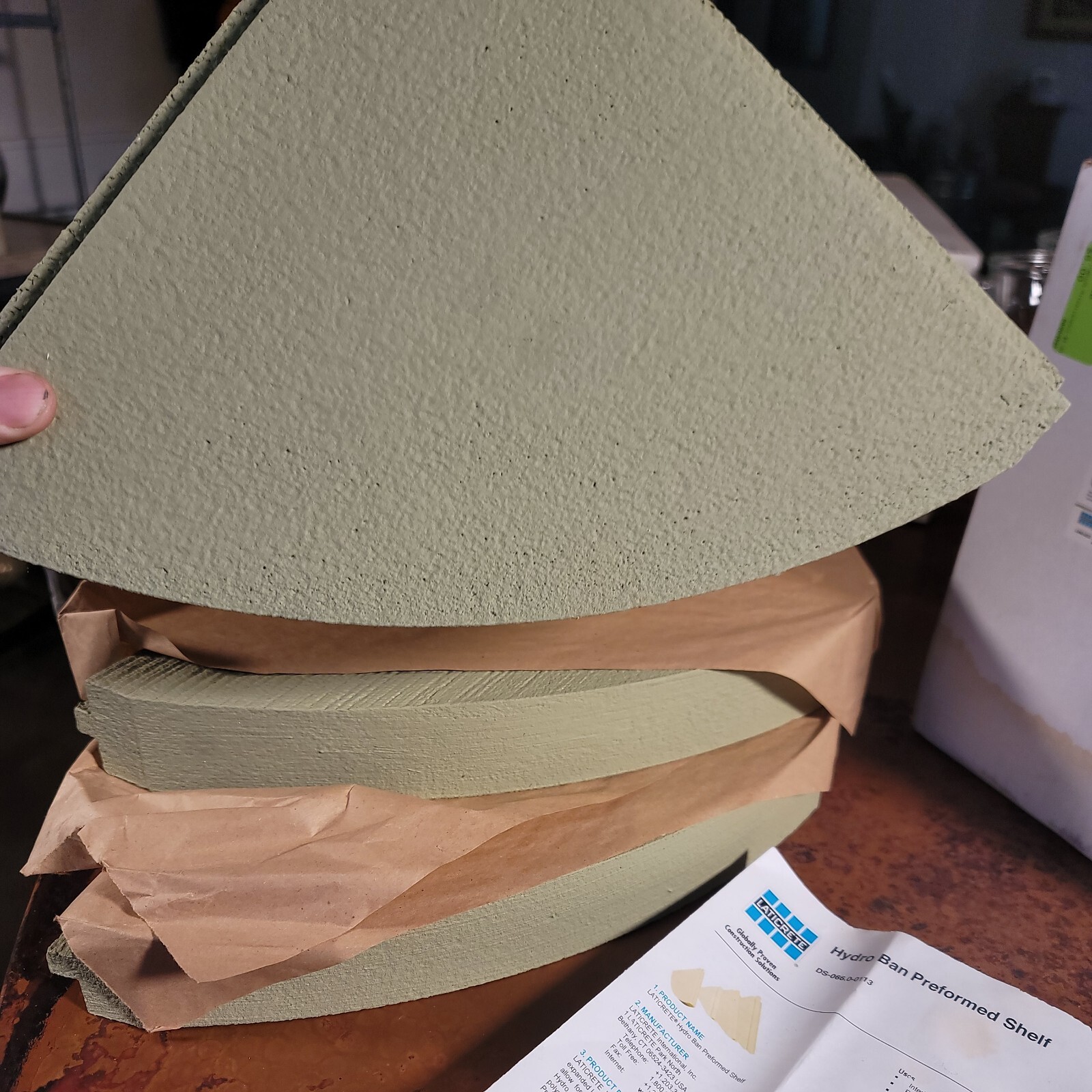 Set of 3 Laticrete Hydro Ban Preformed Triangle Convex Shelves – 11″ x 11″