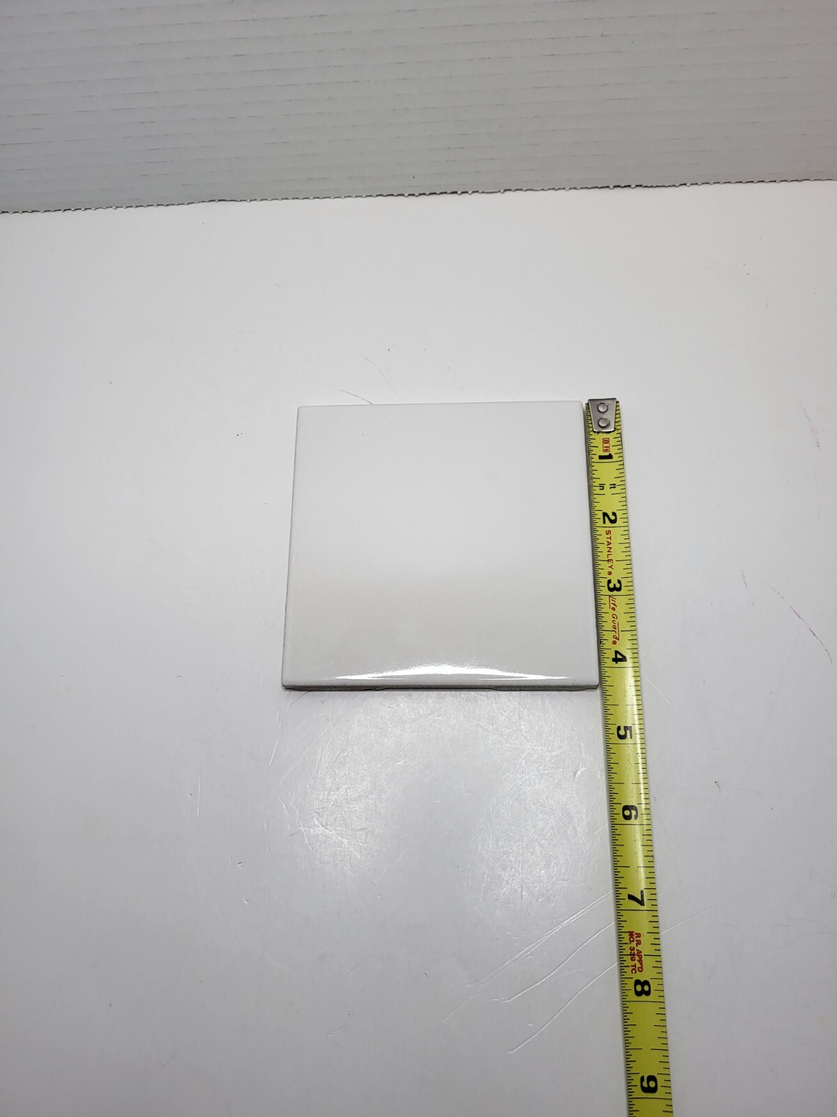 1 Wall Tile US Ceramic USA 724764 001003 Gloss 4-1/4″ Square White Vintage New
