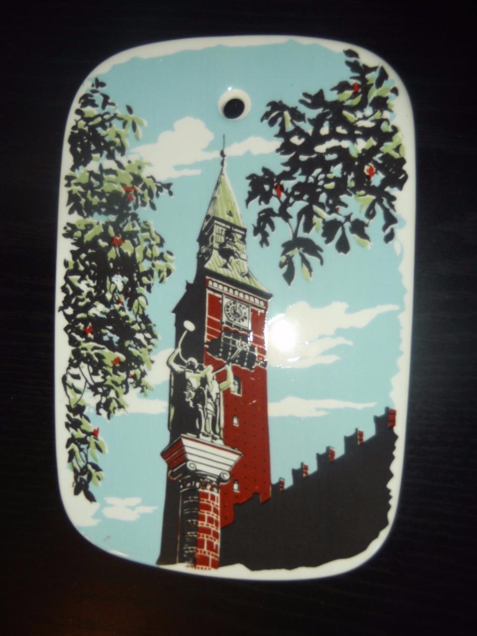 Figgjo Fajanse Townhall of Copenhagen Ceramic Tile Trivet Plaque Danish Design