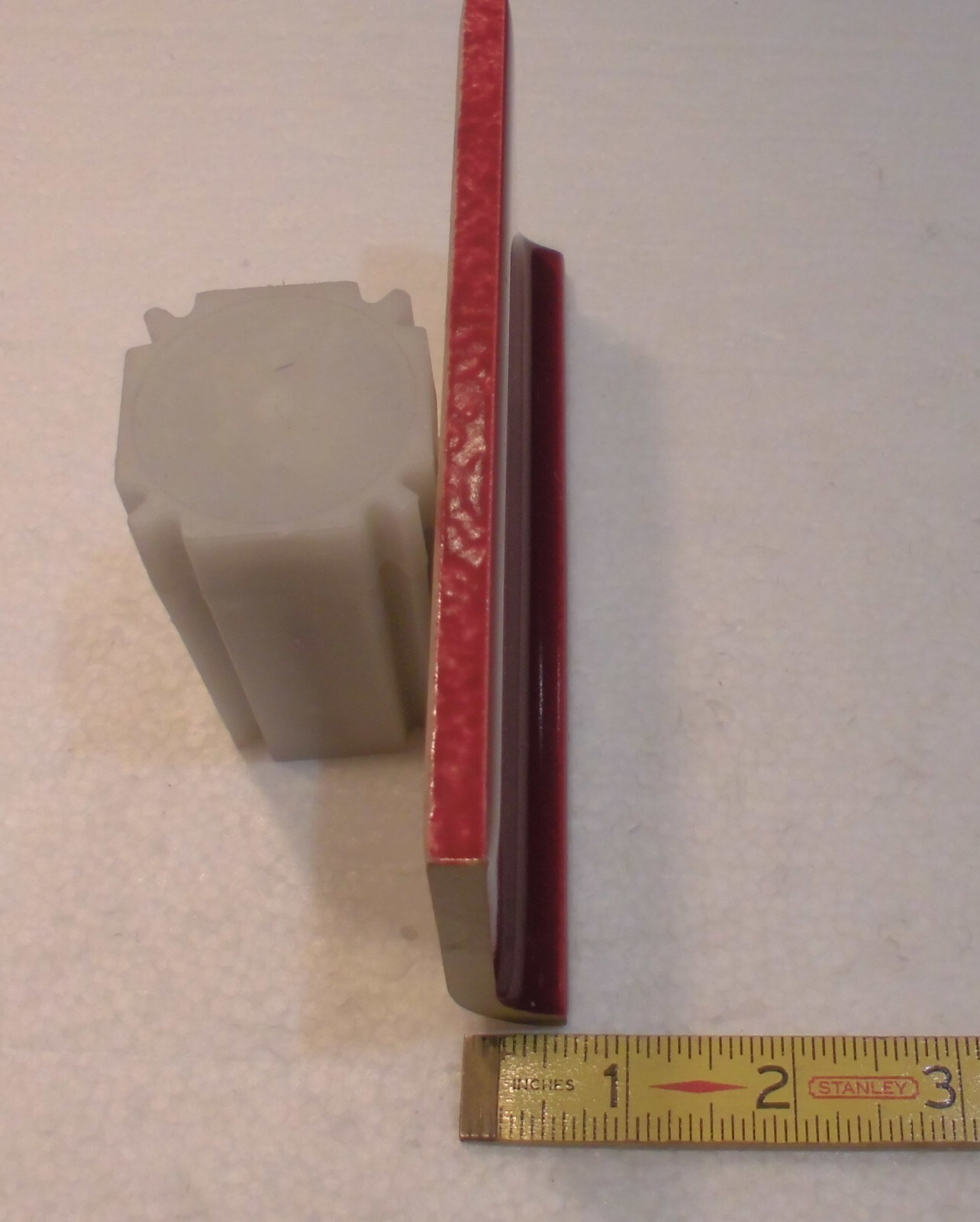 1 pc. Satin Gloss Burgundy: Flat Top base/cove Ceramic Tile: 2-3/4″ X 6-1/8″