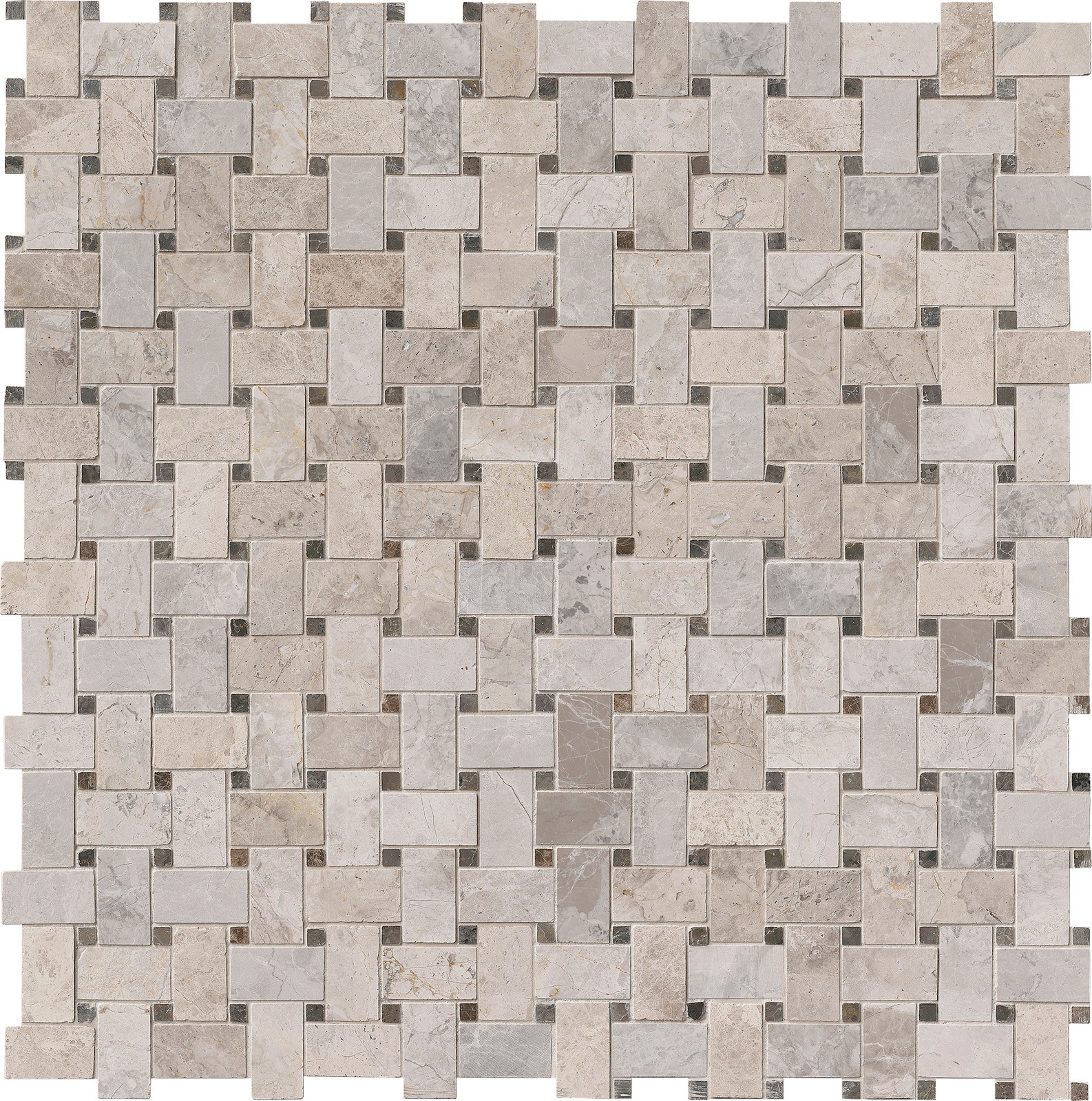 Ackland AKM-S-1X2WVP-CA 12″ x 12″ Marble Basketweave Wall Mosaic – Loredana