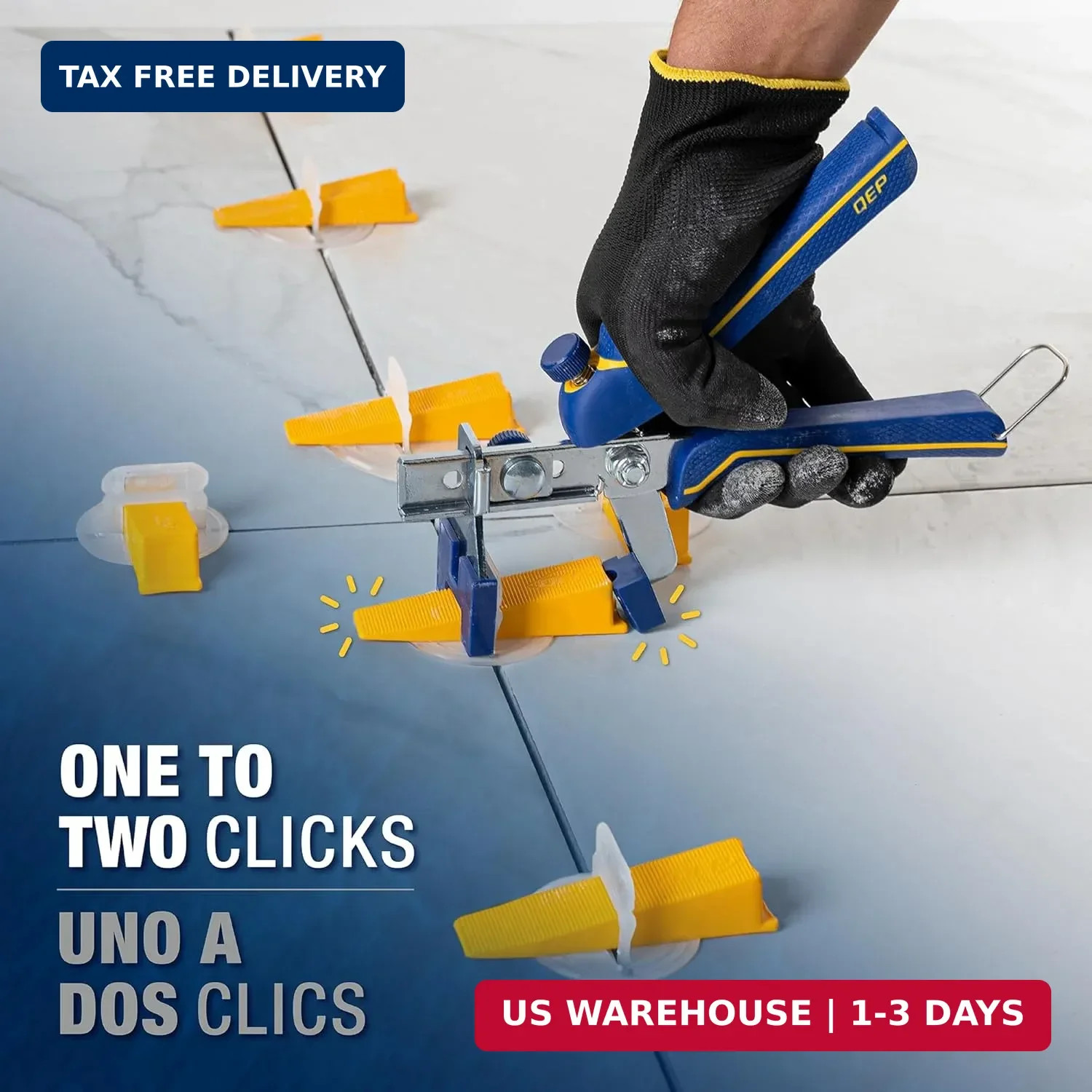 QEP LASH XL Tile Leveling System Clips for 1/8″ Grout (100-pack)
