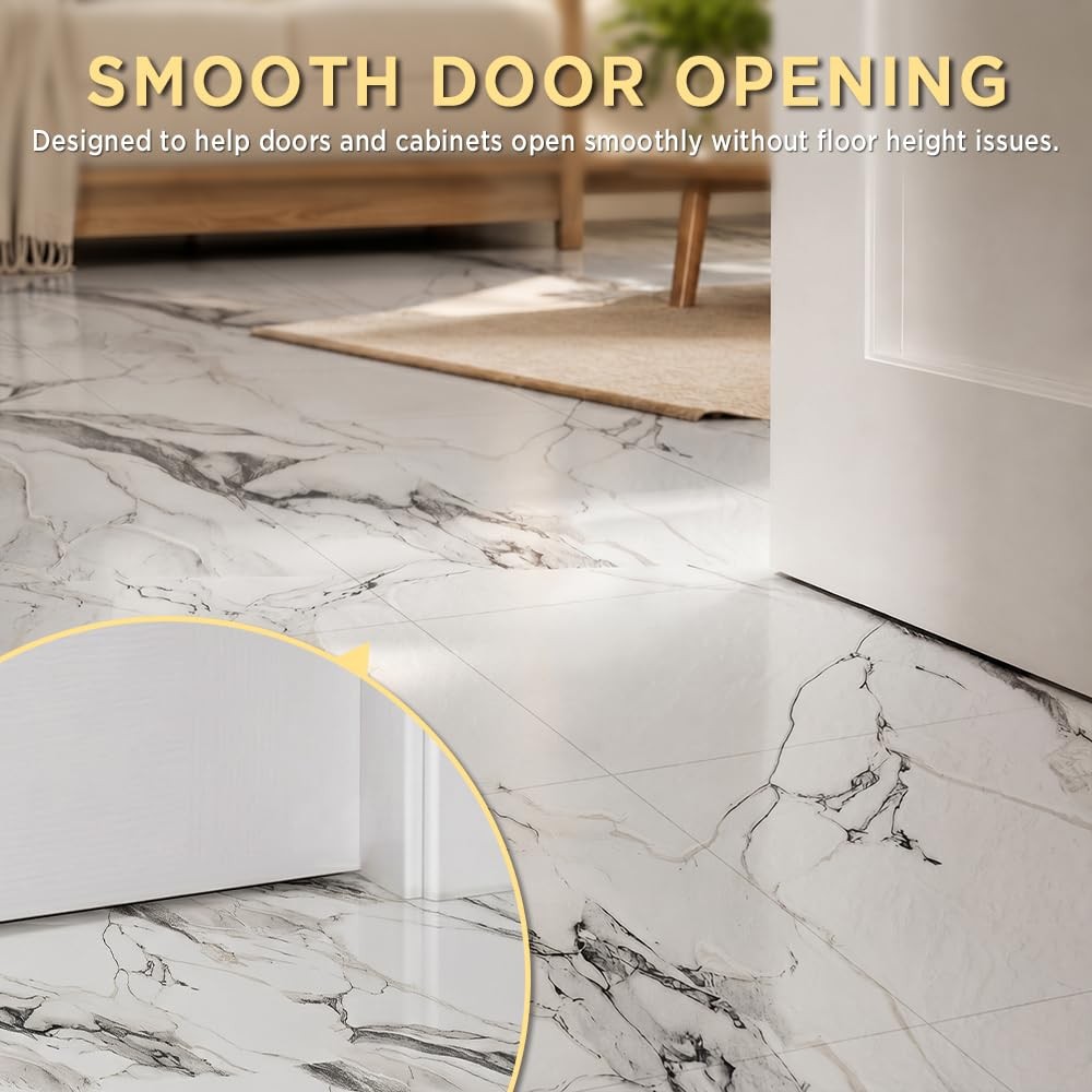 Renter-Friendly Marble Grain Peel and Stick Floor Tile 10 PCS – NO Grout, NO Mes