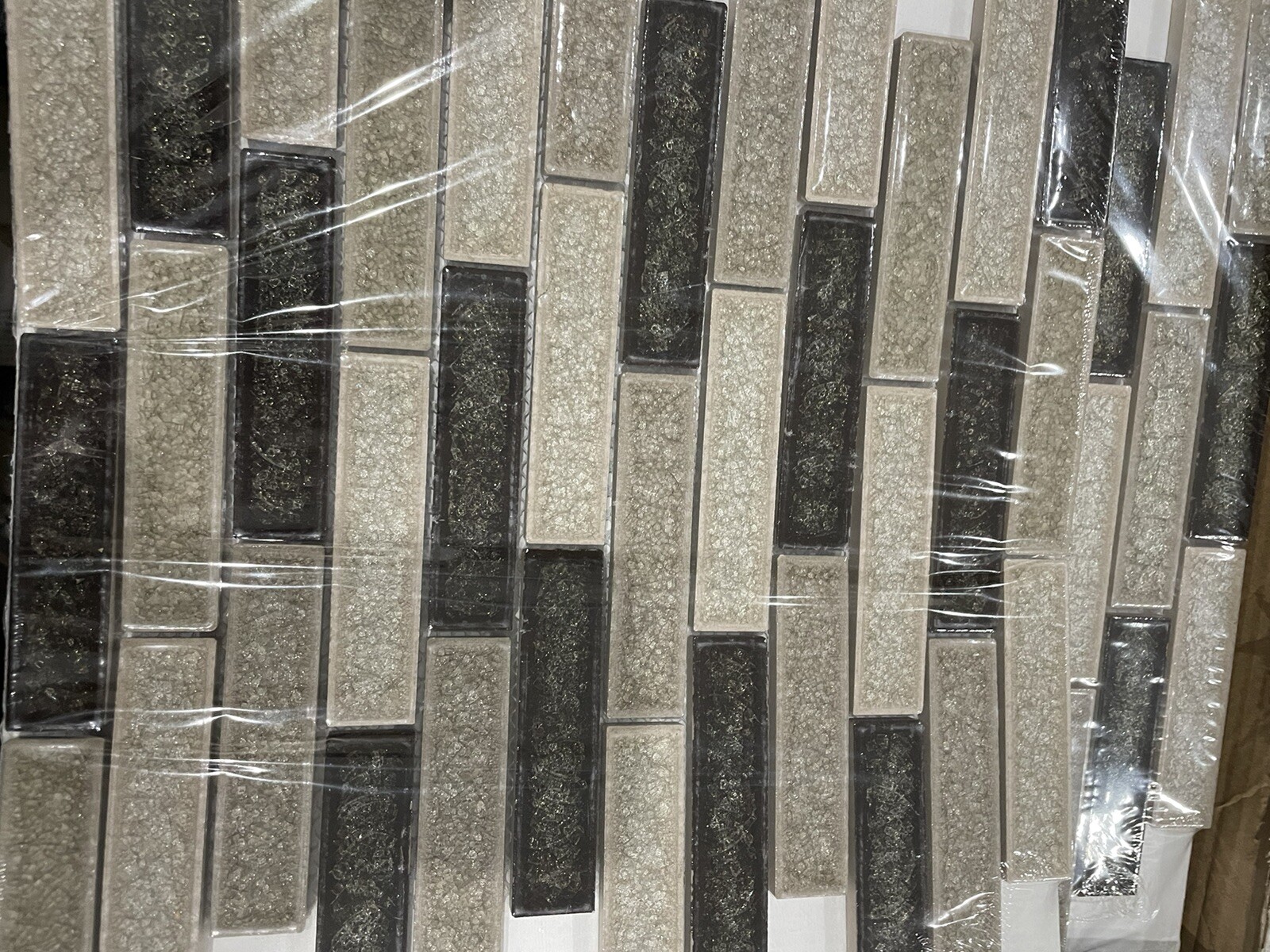 9X (sheets)12”x12”x8mm Glossy Glass Floor And Wall Tile (1sqft)EA