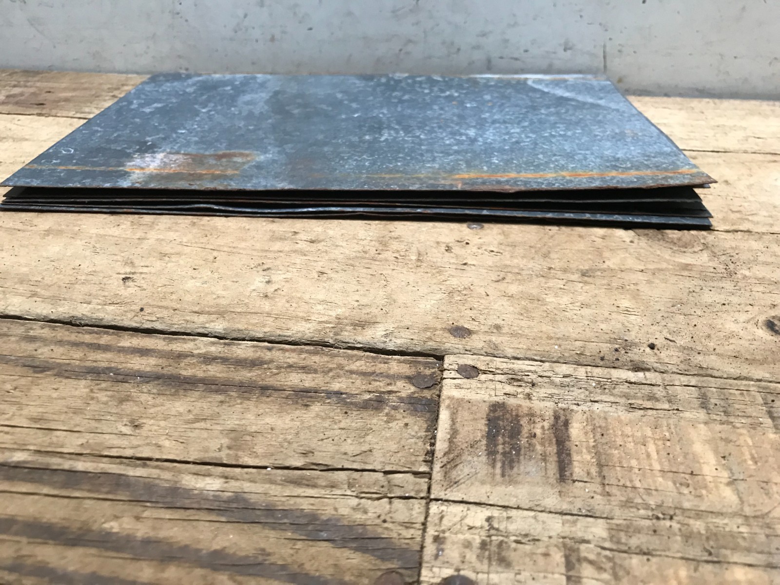 10 Rusty Galvanized Patina Sheet Metal 12″ x 7 1/2 – 8″ Wall Tile Art Garden (A)
