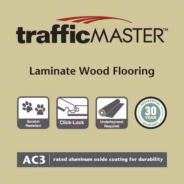 Lakeshore Pecan Stone 7 mm T x 7.6 in. W Laminate Wood Flooring (24.2 sqft/case)