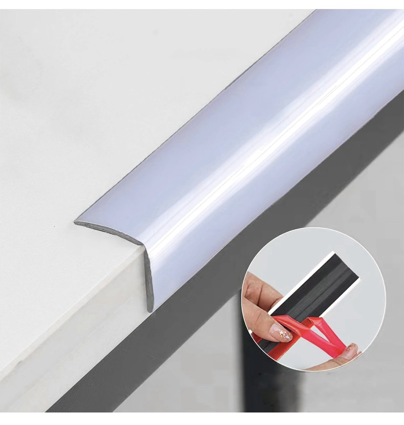 10ft Peel and Stick Outside Vinyl Corner Trim for Tile and Wall Edges