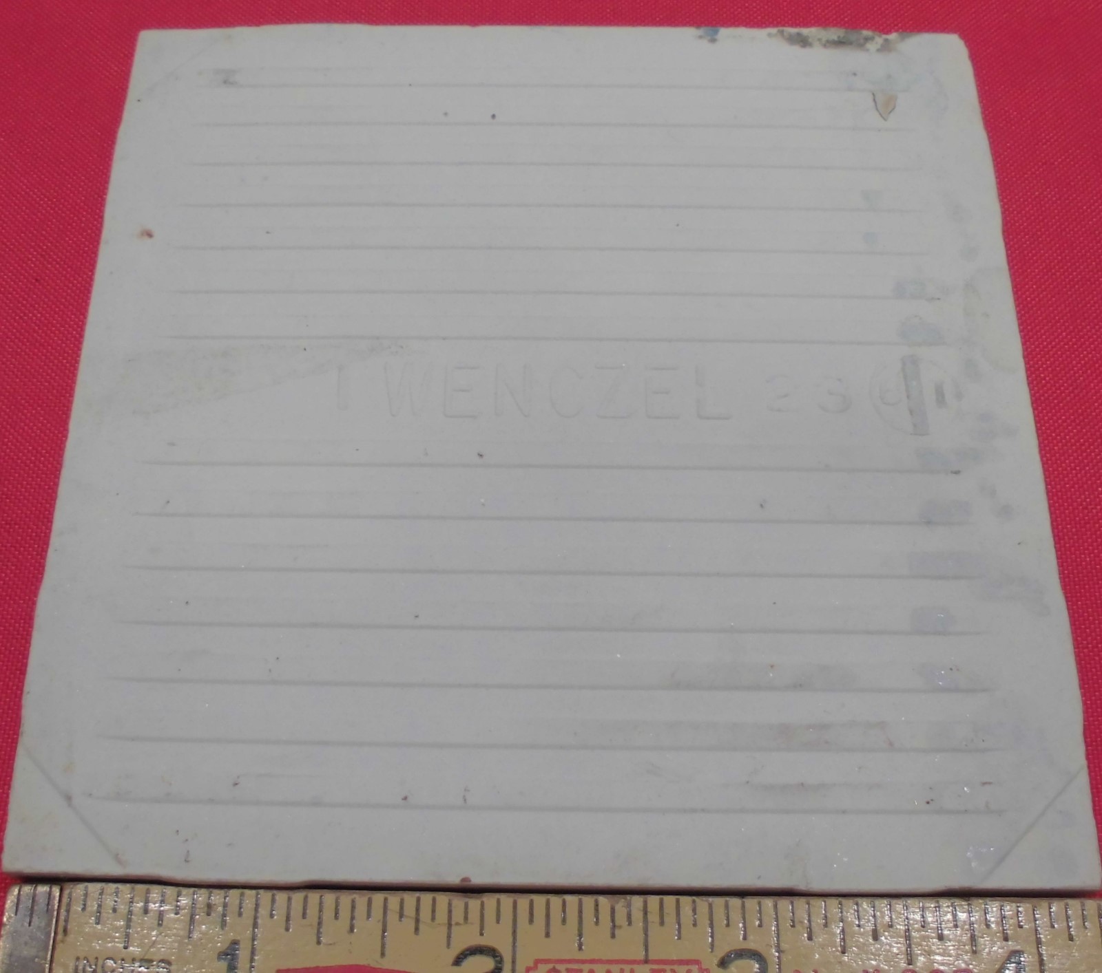 1 pc. *Blue-Gray* Glossy Ceramic Tile by Wenczel 4-5/16″ *Clair-De-Lune*