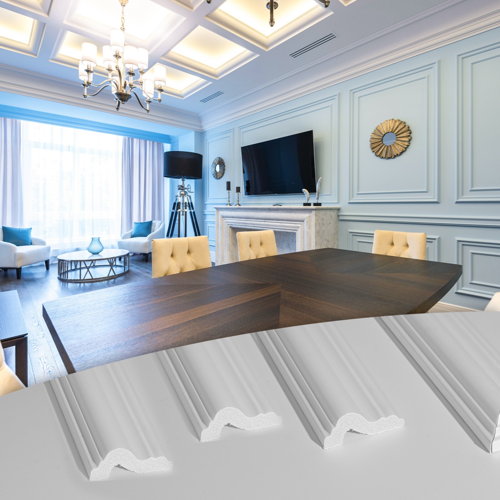 Art3d 4pack Decorative slats for white wall wainscoting, door and window borders