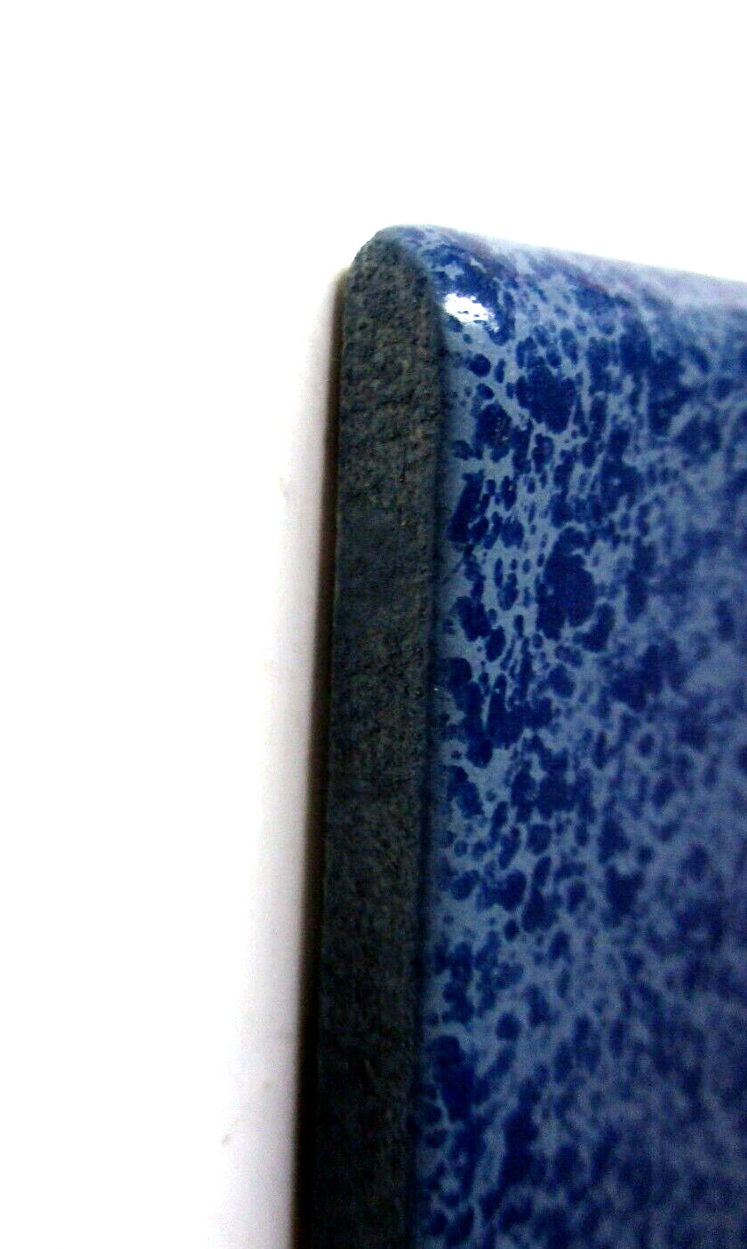 1 Bullnose Cove Base Tile Mannington USA 6″ Mottled Light Dark Blue Ceramic Vtg