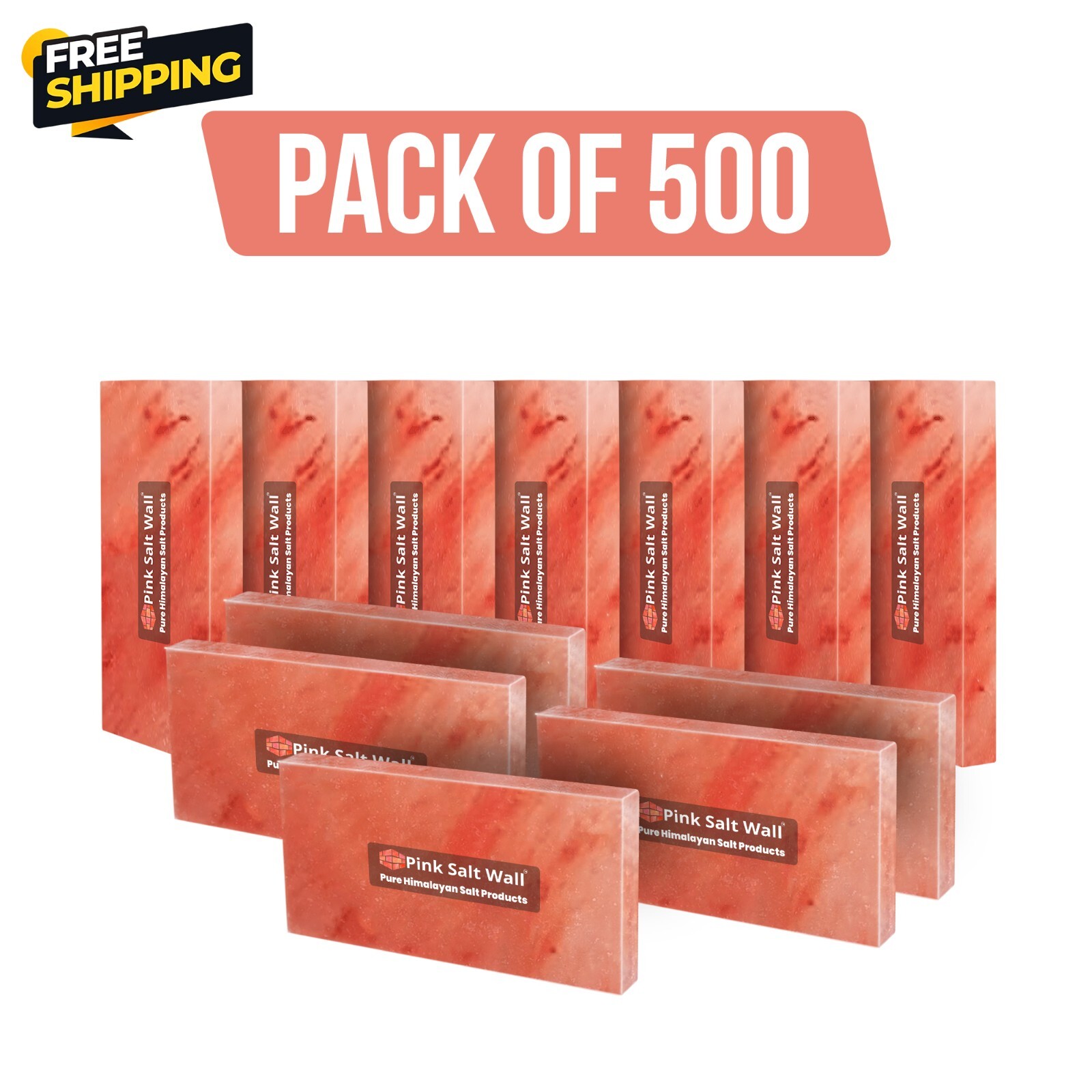 Himalayan Salt Bricks | Salt Tiles 8x4x1 Pack of 500 for Salt Spa Sauna Walls