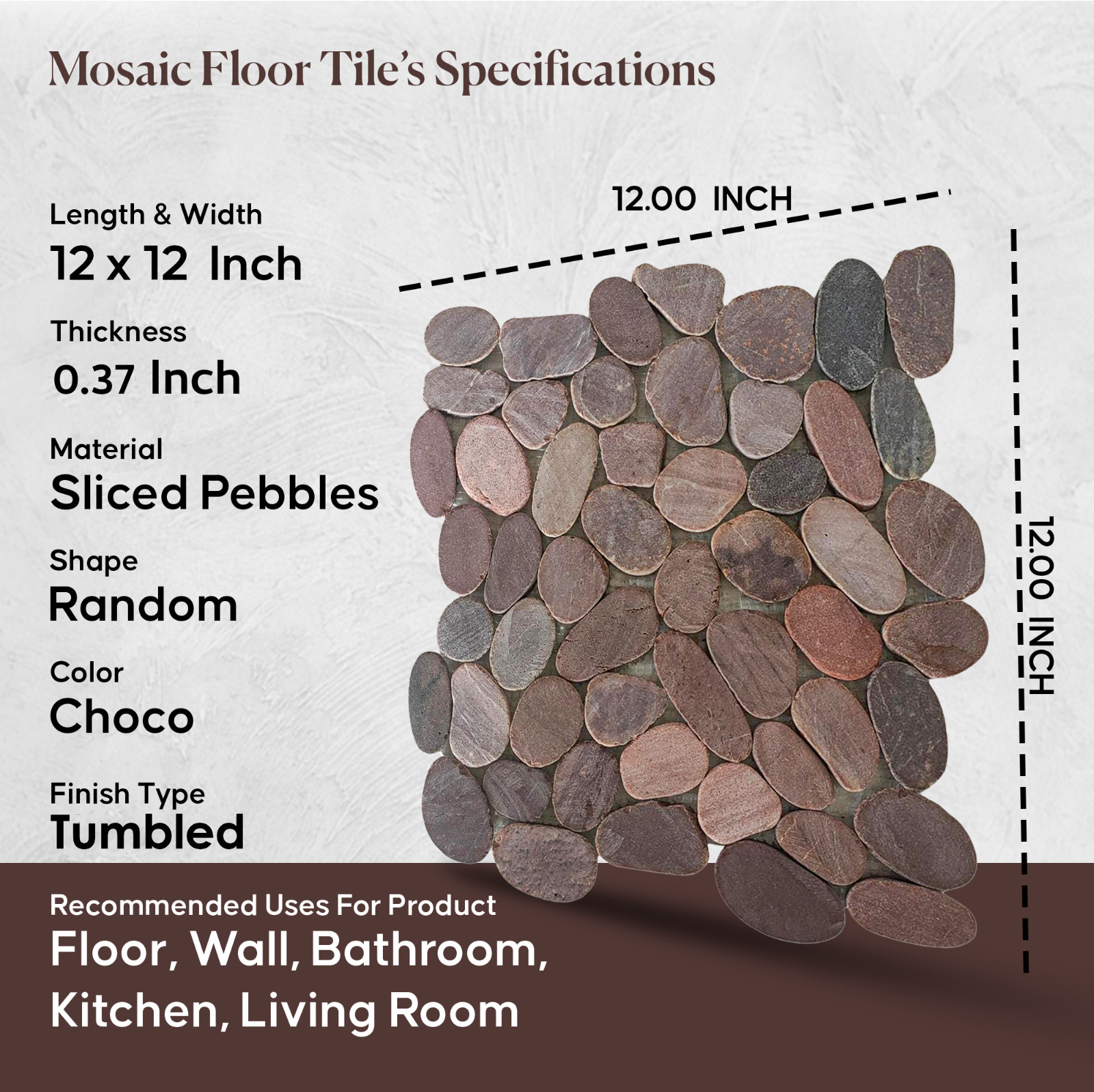 Choco Slice Pebble Mosaic Floor and Wall Mosaic Tile ($11.25/SqFt)