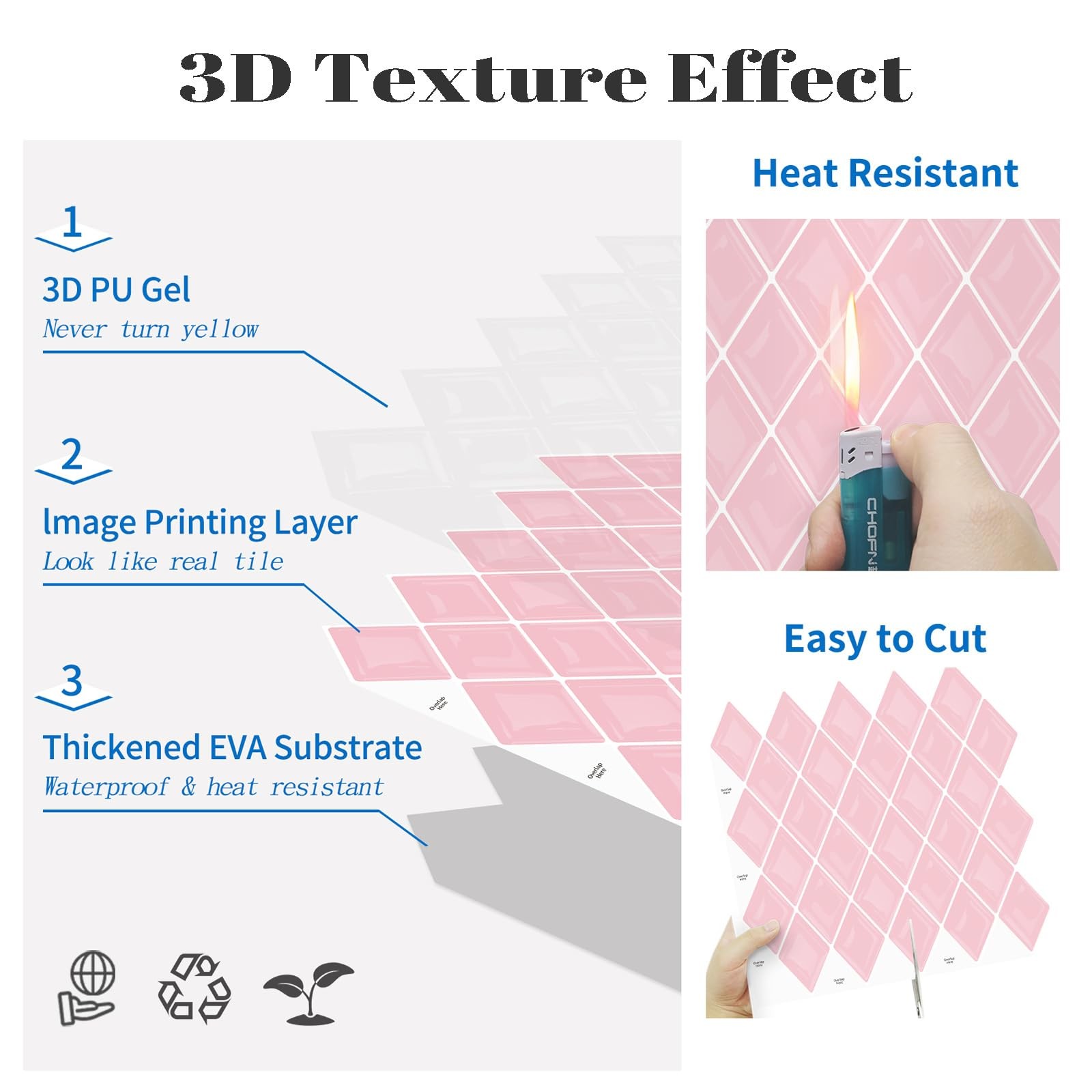 5-Peel and Stick Backsplash Tile Diamond Shape Stick on Backsplash Adhesive T…