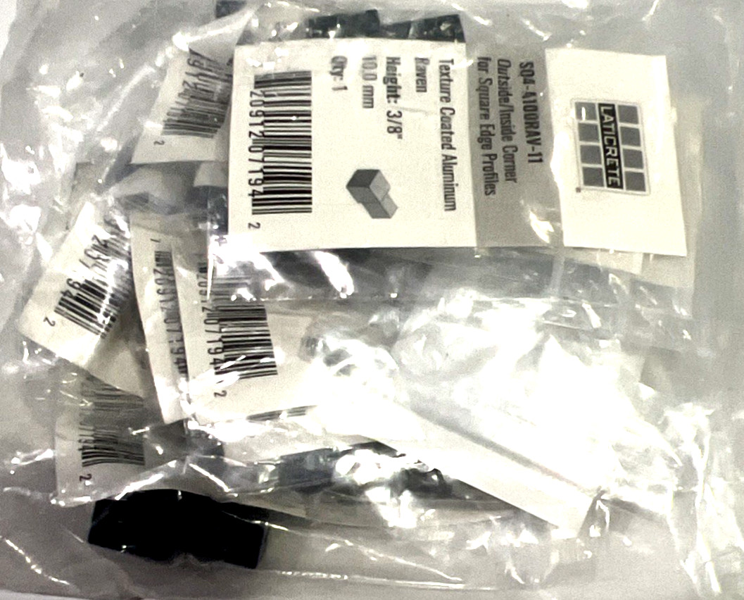 Laticrete SQ4-A100RAV-11 Square Shape 3/8″ Raven Inside/Outside Corner (10-Pack)