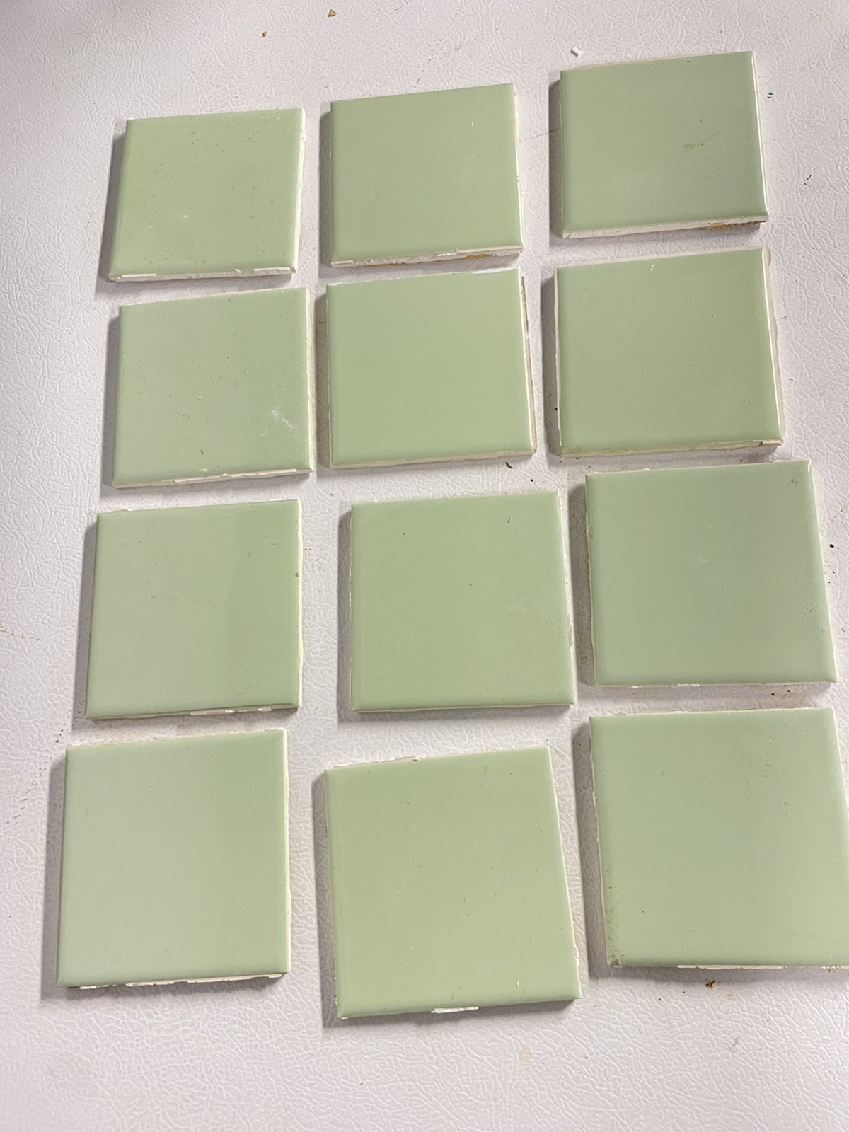 American Olean Vintage Ceramic Tile Spring Green Salvaged 1950s Bathroom Single