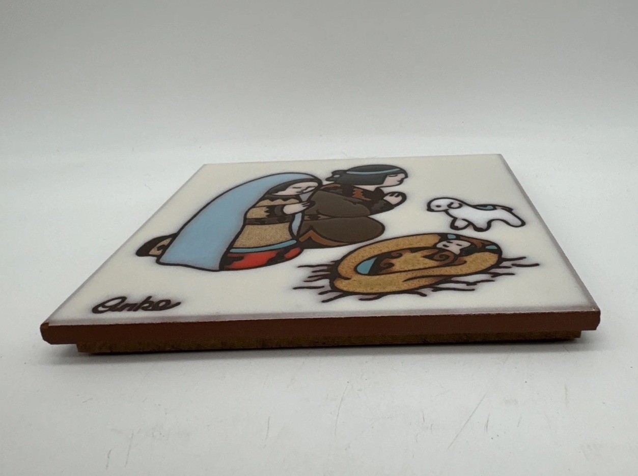 Masterworks Nascimentos Nativity Scene Vintage 1989 Ceramic Art Tile Trivet 6”
