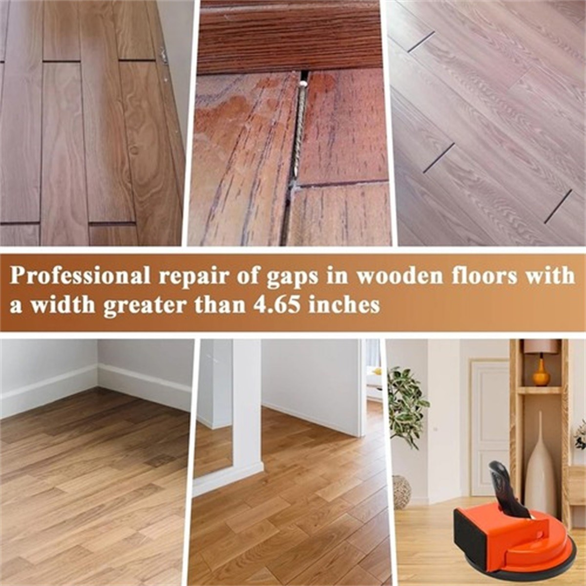 Floor Gap Fixer Strong Suction Cup Tool for Hardwood-Laminate and Vinyl Flooring