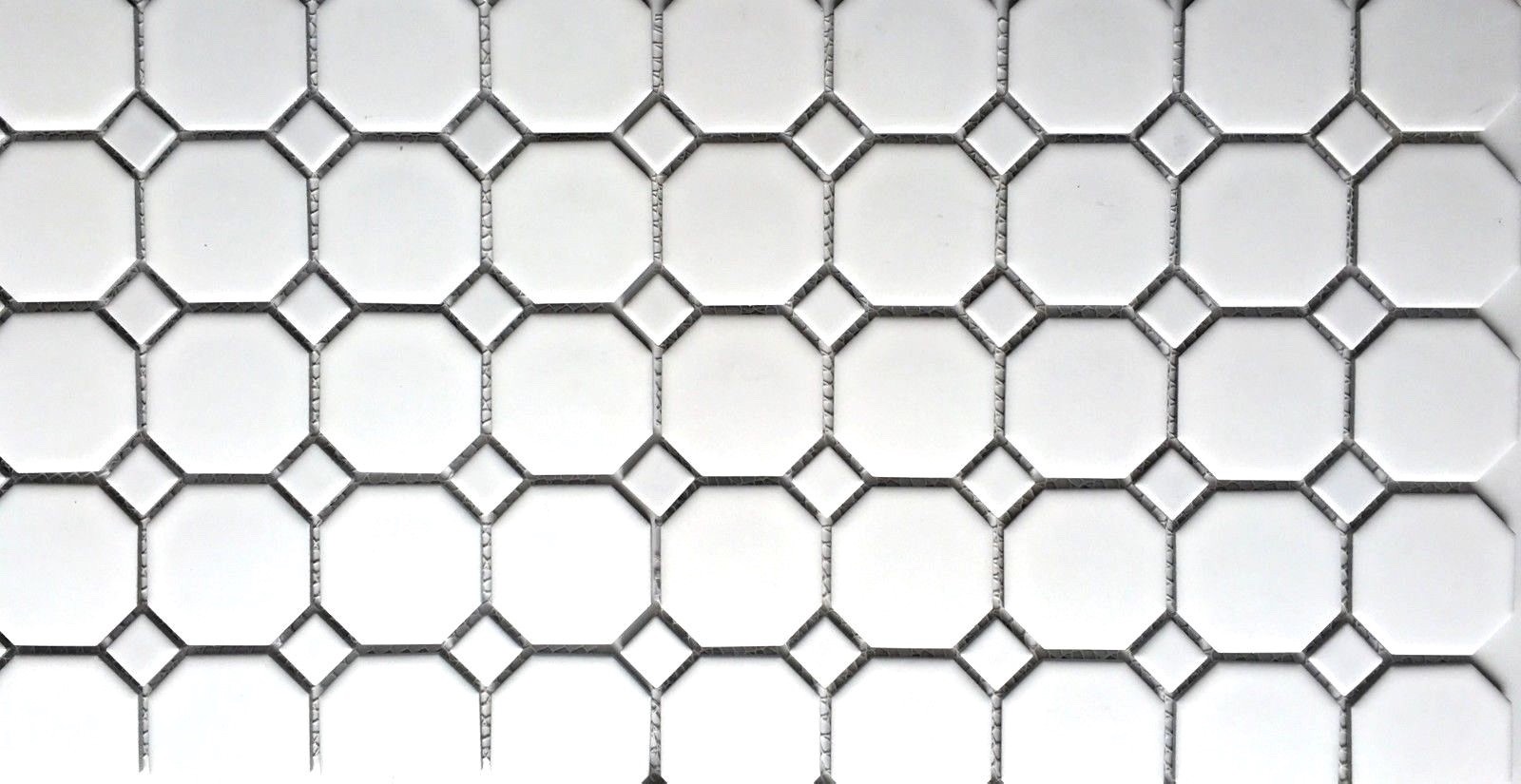 Octagon 2″ Retro Porcelain White Matte Floor and Wall Mosaic Tile, 11.5×11.5