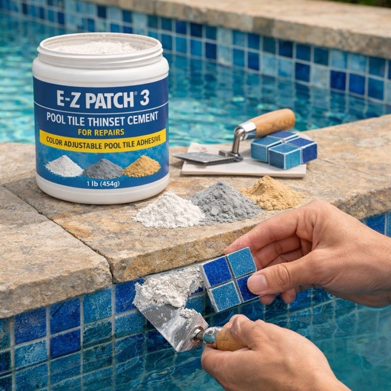 E-Z Patch 3 Pool Tile Thinset Cement for Repairs – Color Adjustable Pool Tile Ad