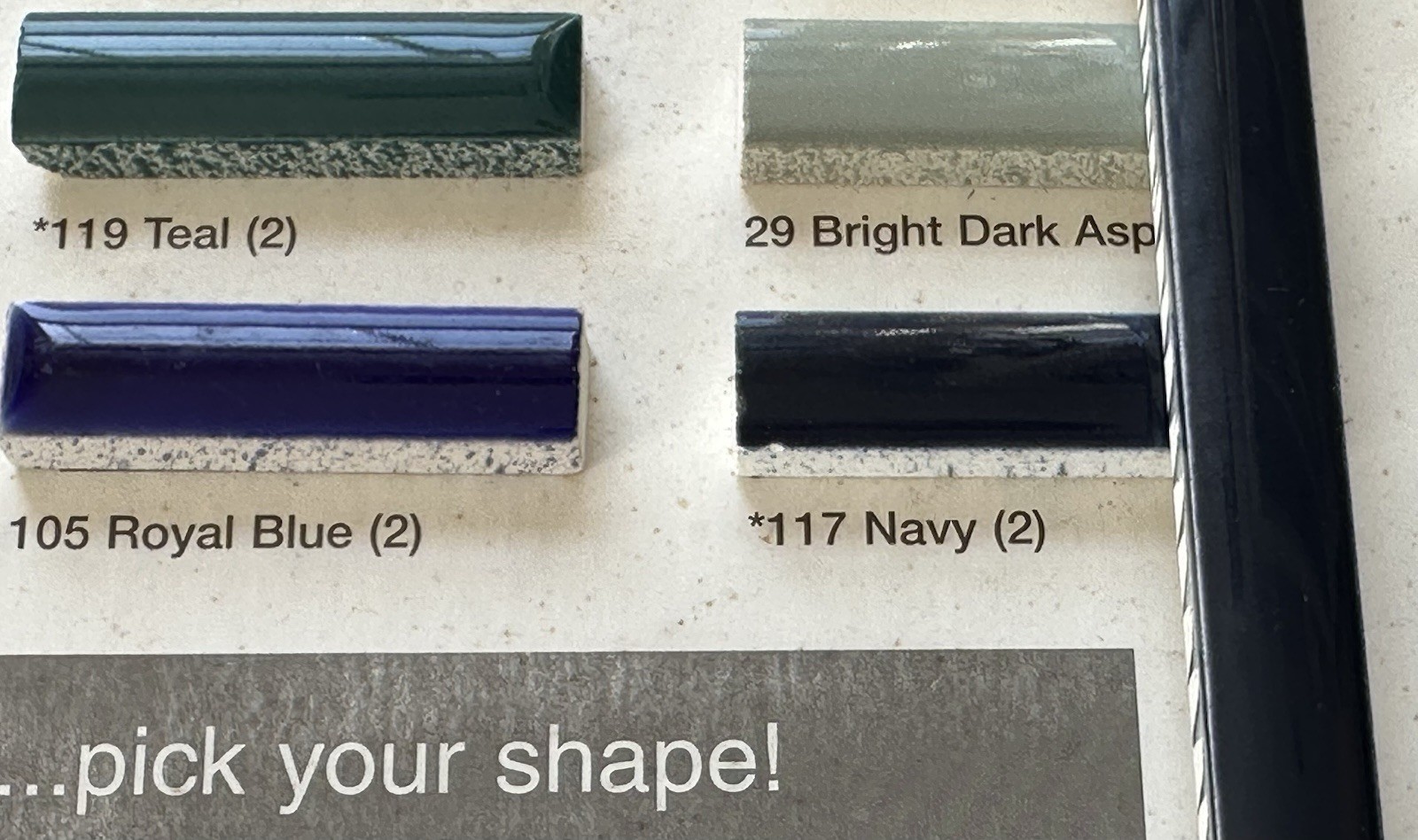 1 pc. Navy Blue: Ceramic Tile… Pencil – Liner – Sizzle: 1/2″ X 6″ by A.O. New