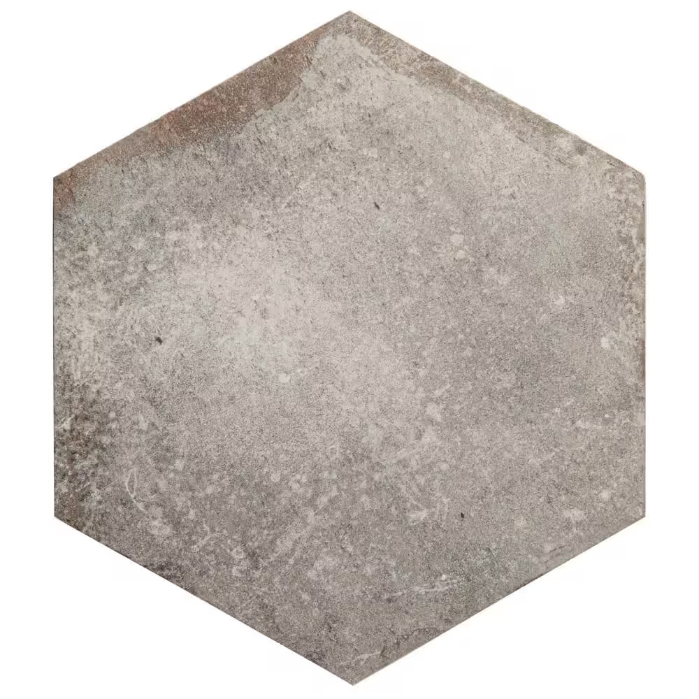 D’Anticatto Hex Grigio 11 In. X 12-3/4 In. Porcelain Floor and Wall Tile (11.25