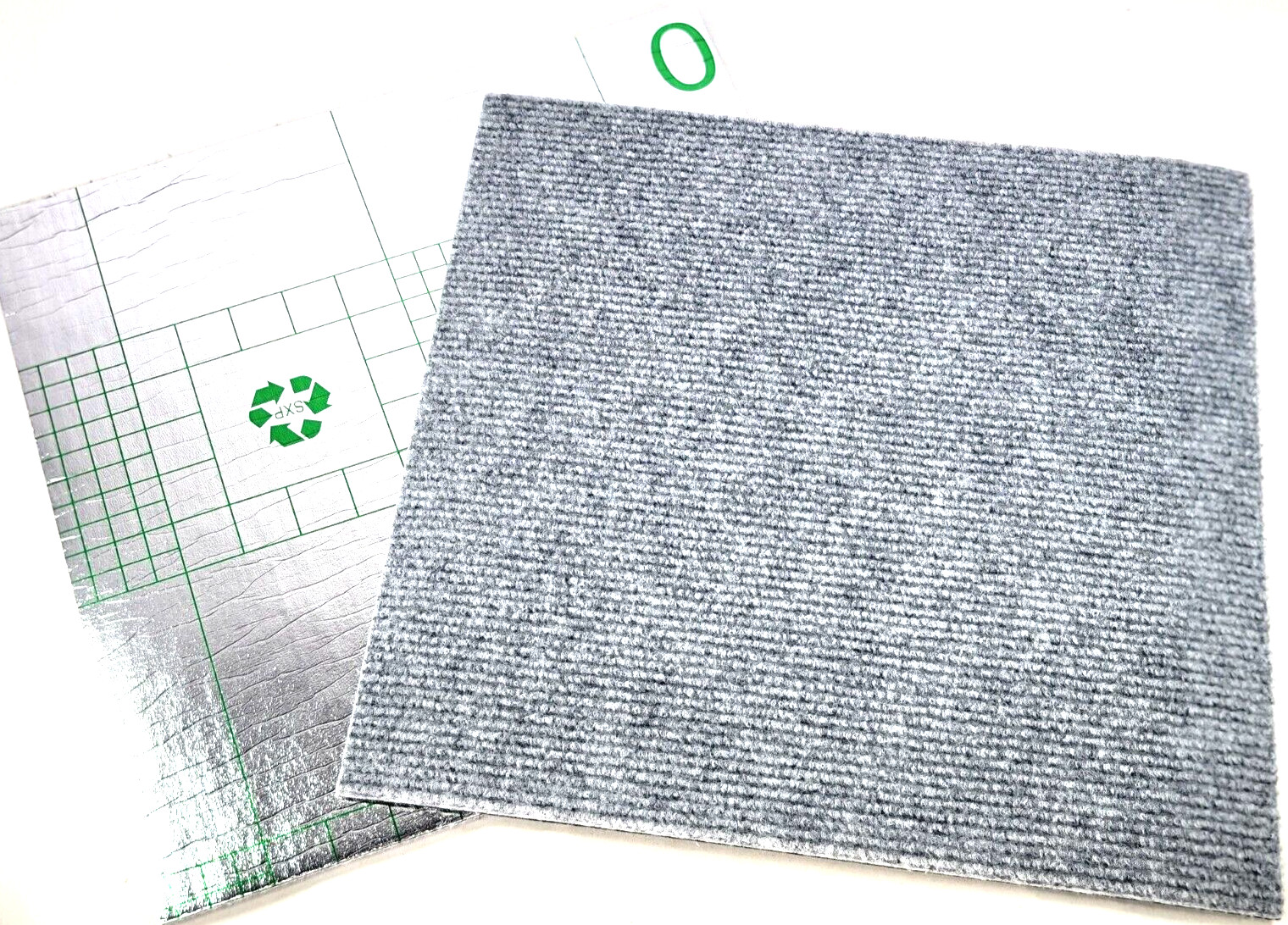 Pack of 25 Ribbed Carpet Floor Tile GRAY 12 X12 Inch Self Stick Floor Tile