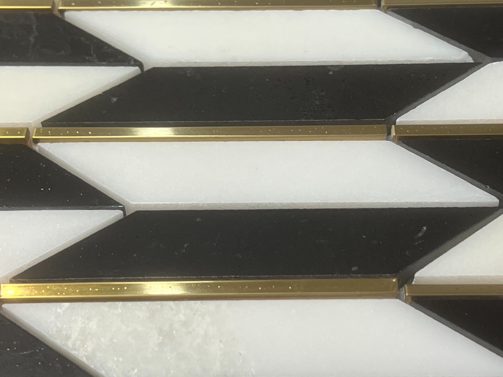 S5 Carrara White Black Golden Marble Stone Mosaic Tile Kitchen Bathroom Polished