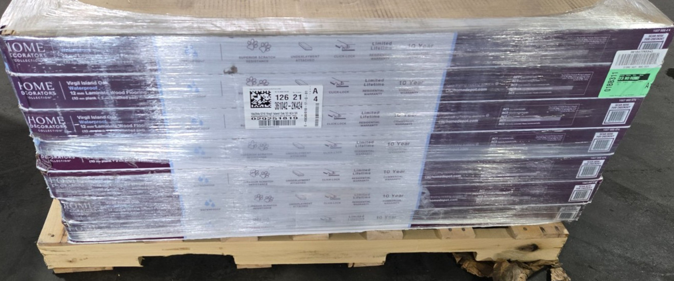 Pallet Sale – Home Decorators Virgil Island Oak Flooring 10mm – 21 cases