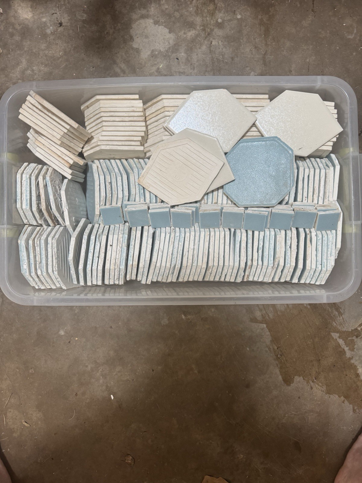 1 pc. Hexagon 4″ X 6″ Off White Ceramic Tile; Crystal Glazed; Florida Co.