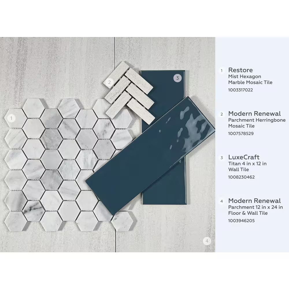 Restore Mist Honed 12 In. X 12 In. Marble Mosaic Tile (0.97 Sq. Ft./ Piece)