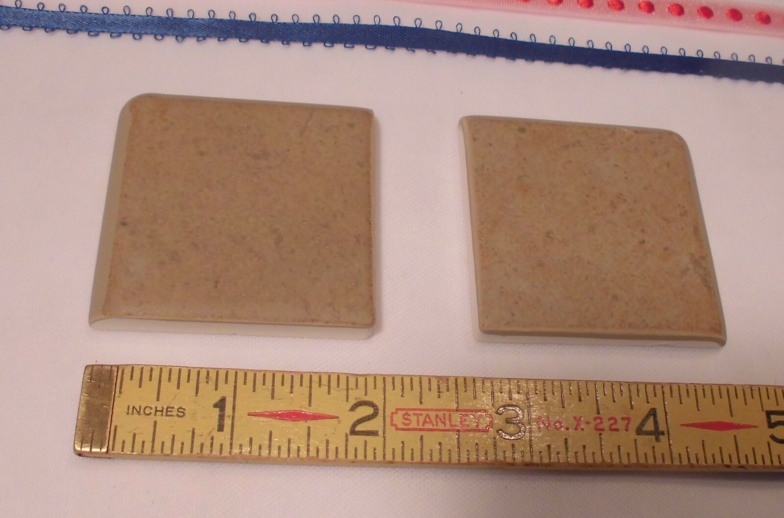 2 pcs. *Matte Light Brown* #CR82 Terra Marrone by American Olean; 2″ Bullnose