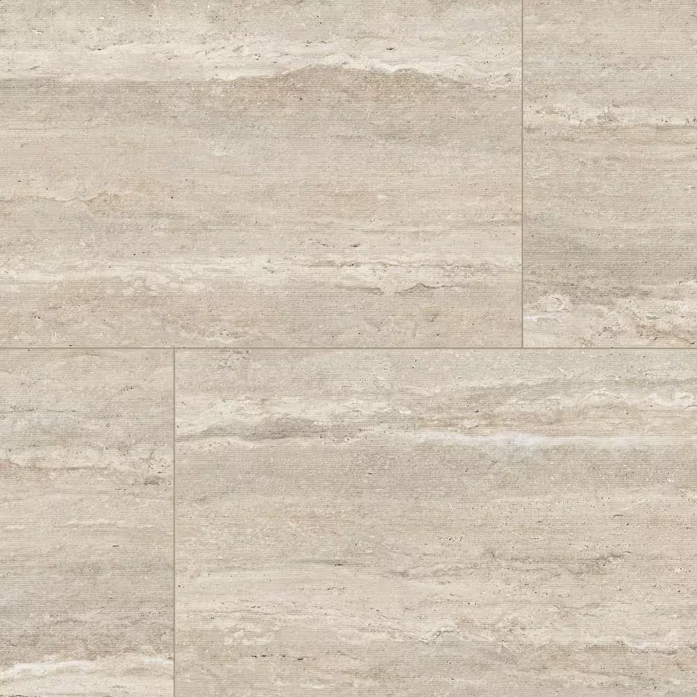 American Travertine Beige 24 In. X 48 In. Chiseled 3D Porcelain Large Format Wal