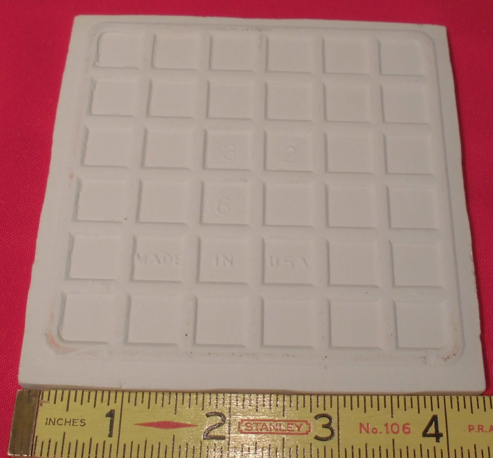 1 pc. Salt + Pepper / Granite White: 4-3/8″ Glossy Ceramic Tile by Florida Co.