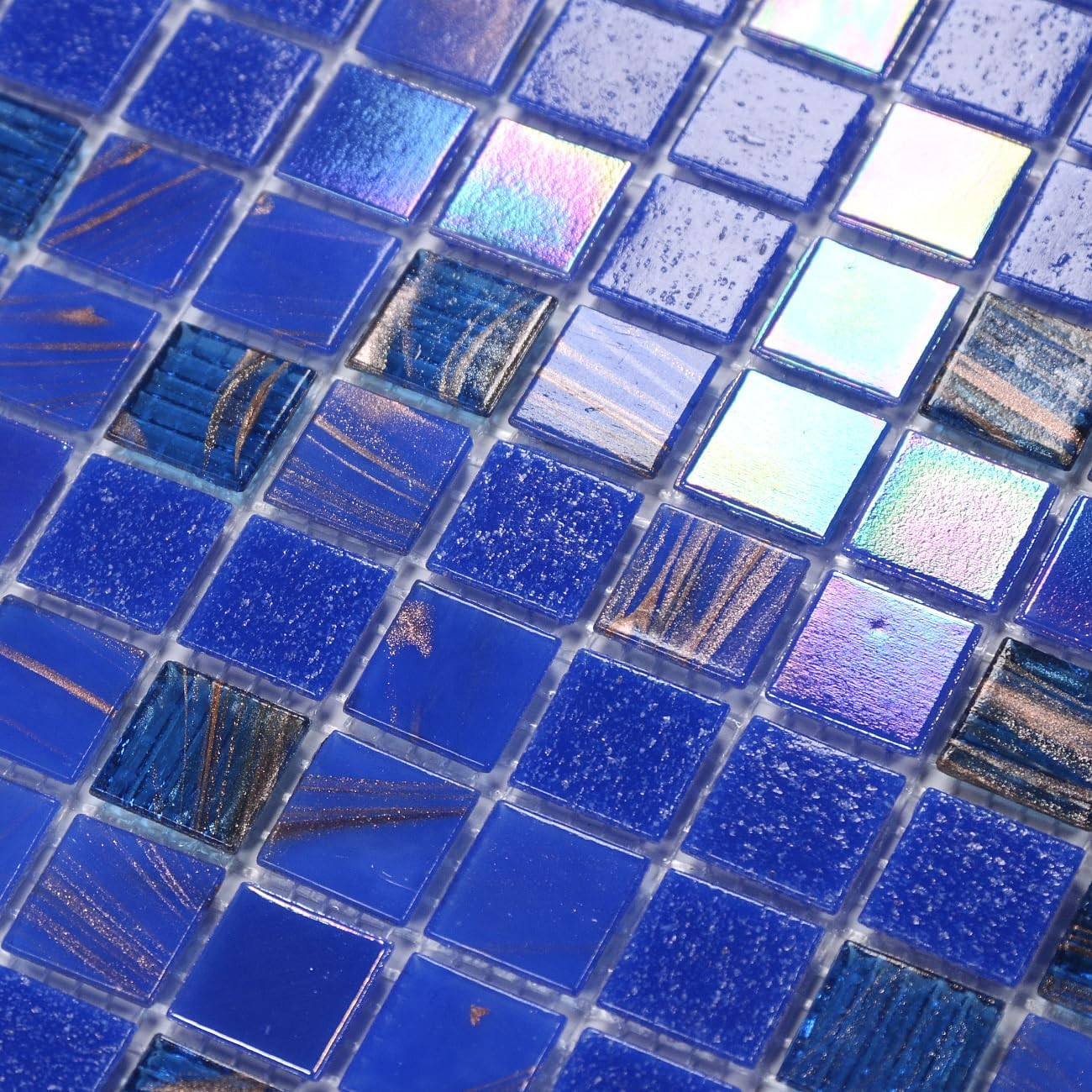 Iridescent Dark Blue Pool & Wall Tile – 11.5 Sqft, 10 Pcs