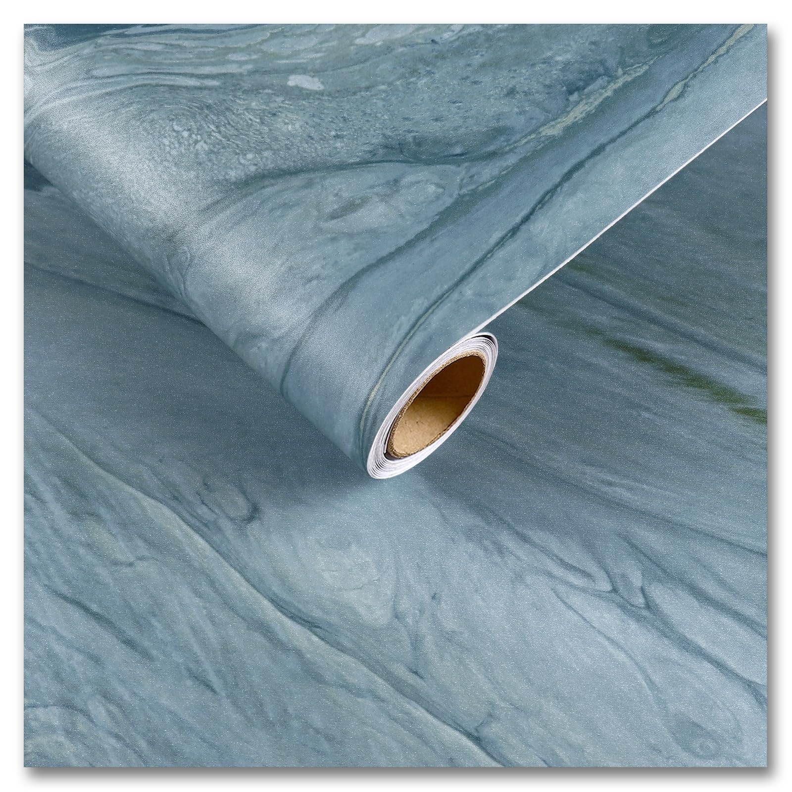CRE8TIVE Teal Liquid Marble Contact Paper for Countertops Waterproof Matte Ma…