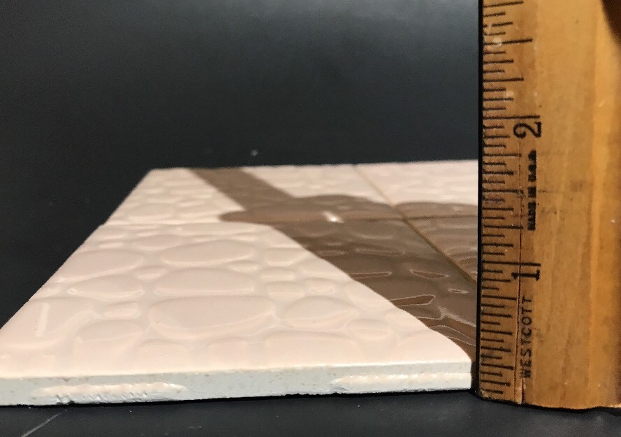 Vintage Robertson Ceramic Tile Pebbled #331 Fawn Beige 4 ¼” • Lot of 4 Pieces