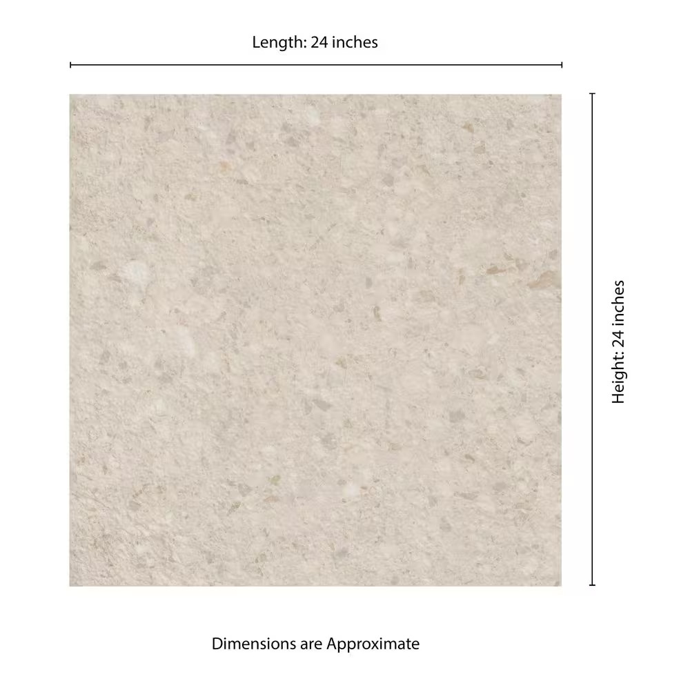 Terrazo Glacier 2 Cm. X 24 In. X 24 In. Matte Porcelain Paver Tile (8 Sq. Ft./Ca