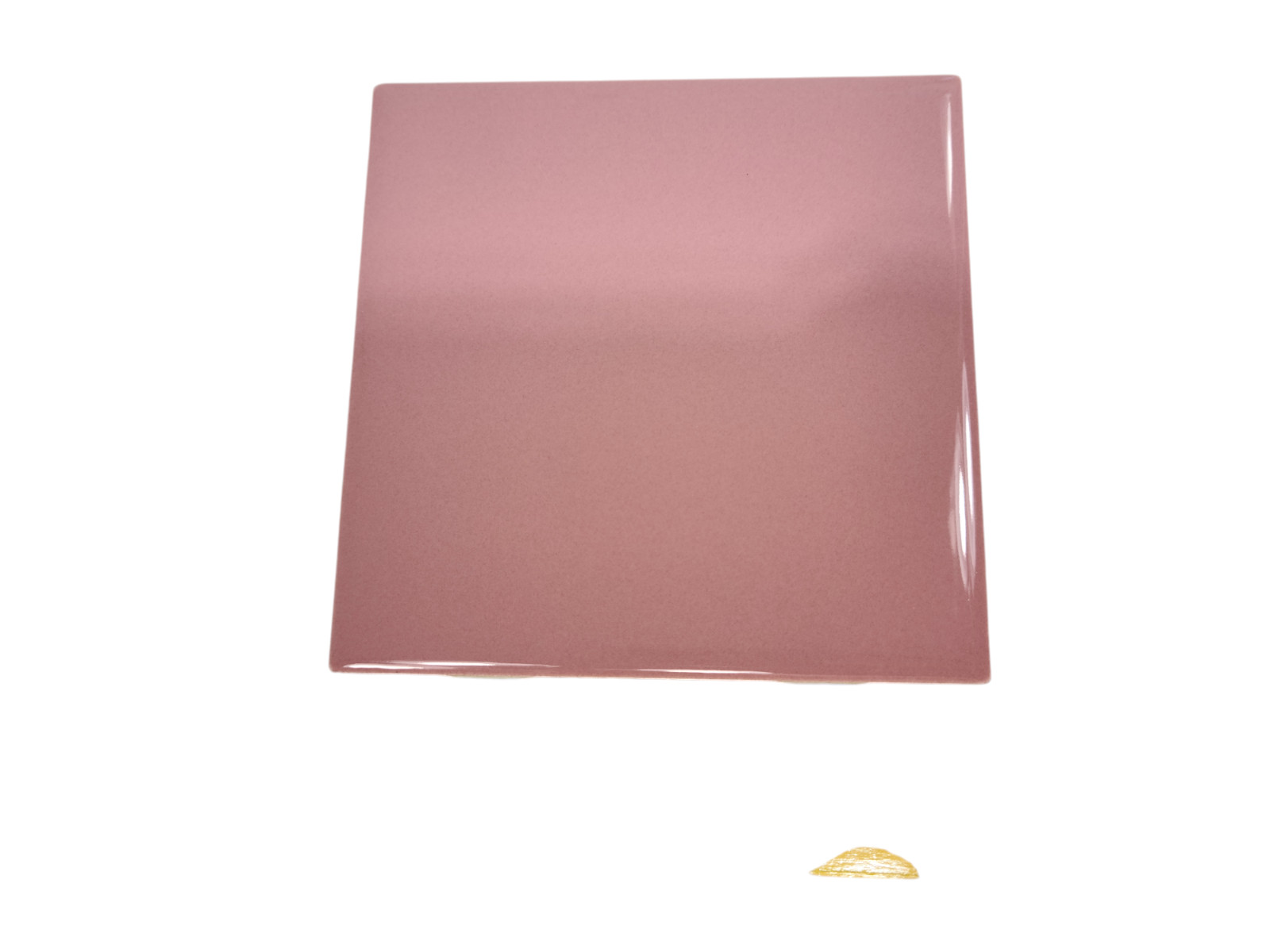 Carnation Pink Ceramic Tile 4.25 in Subway Square Mid Century Modern