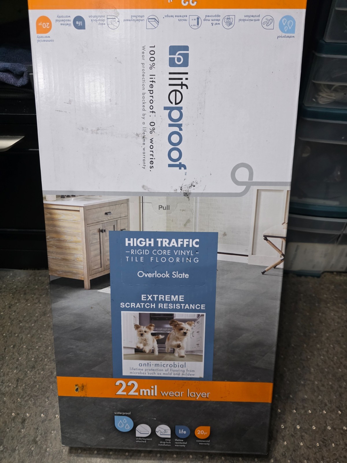 NEW Lifeproof Vinyl Plank Flooring – Overlook Slate (265 sq ft) -15 boxes $375