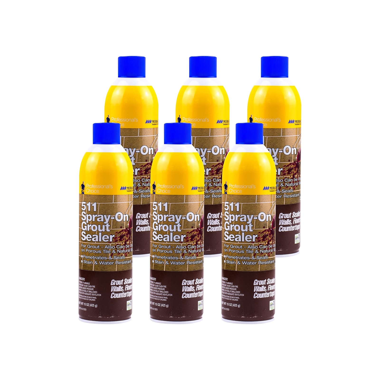 Miracle Selants Miracle Sealants GRTSLRAEROCS-6PK Grout Aerosol Penetrating S…