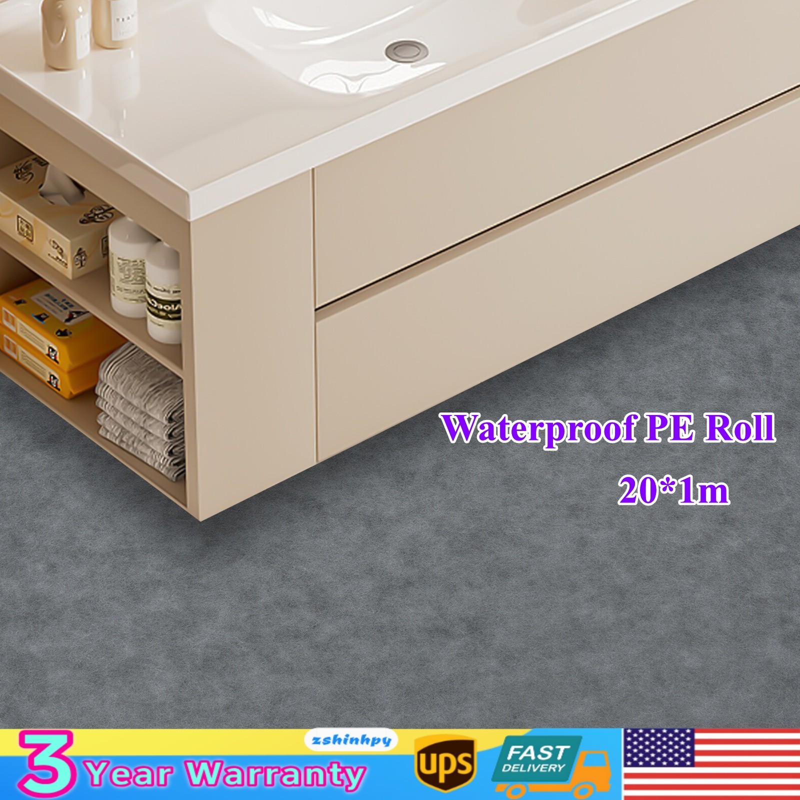 Waterproof Roll PE Fabric Saunas Shower Waterproof Roll 1m*20m for Wall Floor