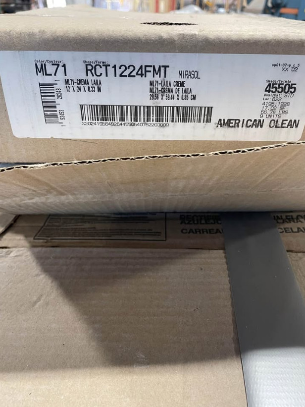 American Olean ML71-Crema Laila Tile 12 x 24 BRAND NEW!!!