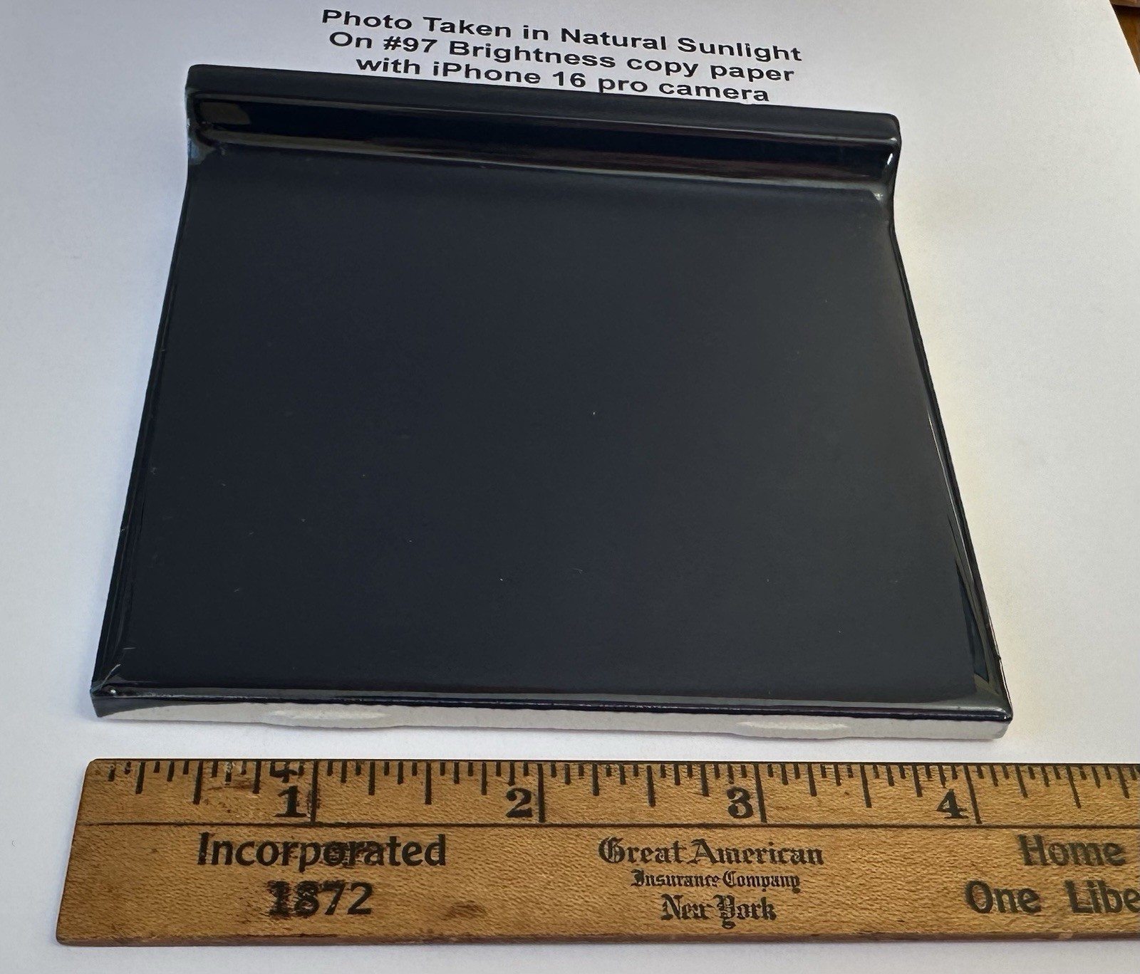 1 pc. Kohler Navy Blue: 4-1/4″ Glossy Ceramic Cove-Base Tile, Flat-Top, NEW