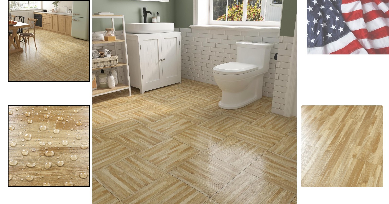 Light Brown Wood Flooring Planks Peel and Stick Floor Tile Wood Plank Beige T…