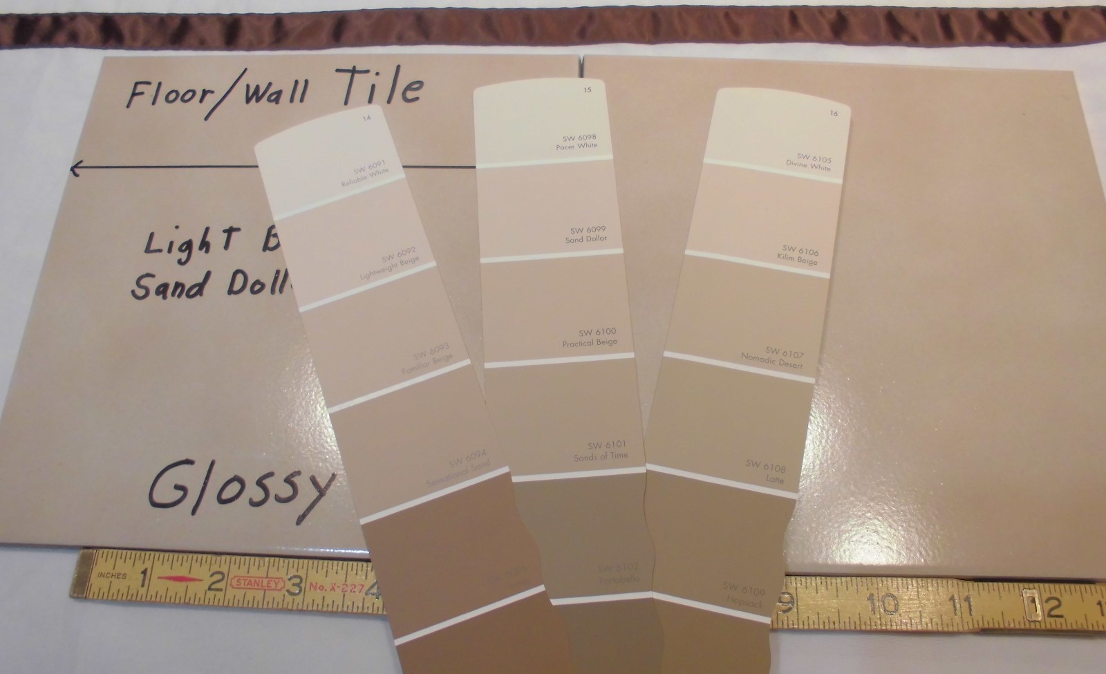 1 pc. *Light Brown* Ceramic / Porcelain Floor Tile 8″ X 8″ Smooth Glossy Finish