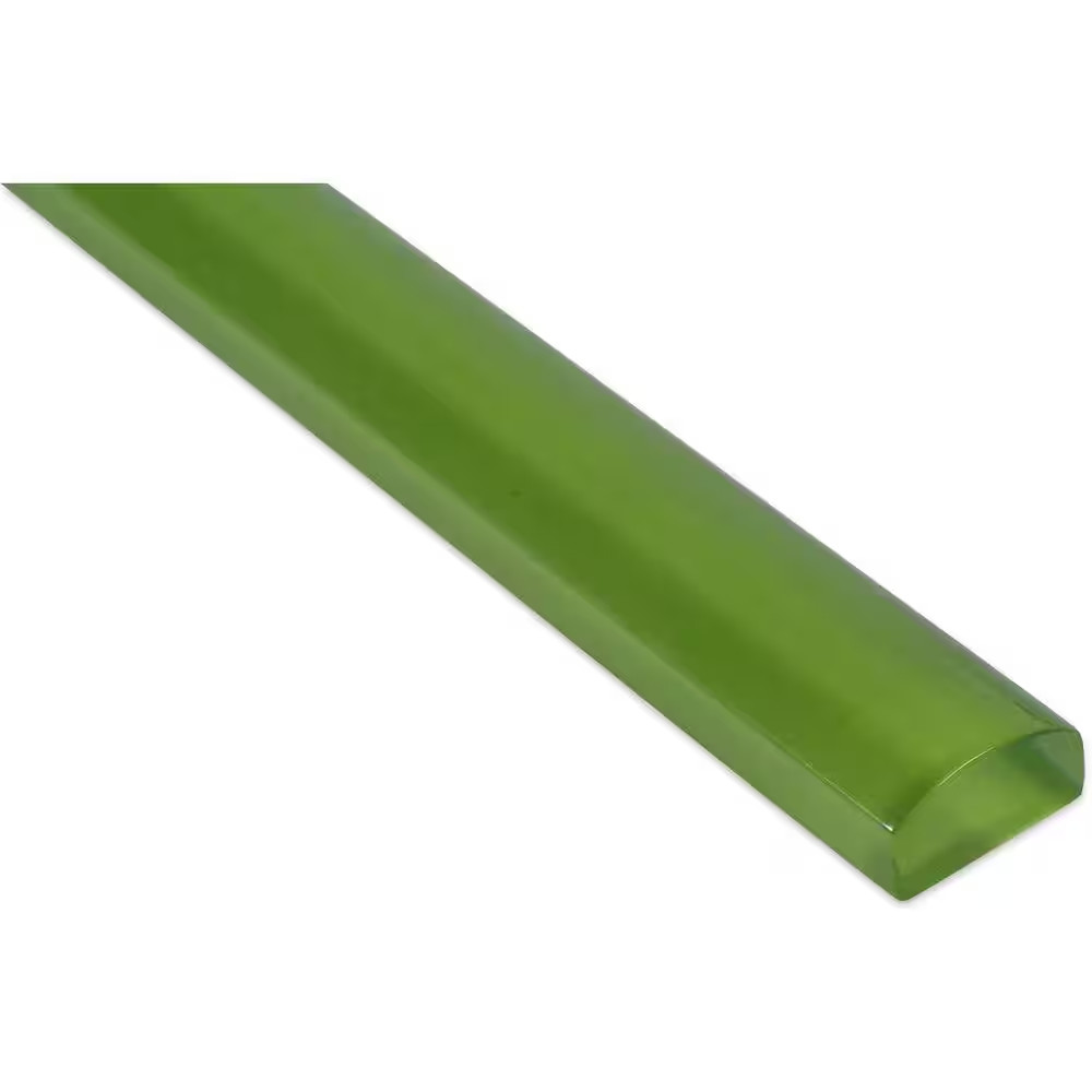 Fresh Green 3/4 In. X 12 In. Glass Pencil Liner Trim Wall Tile