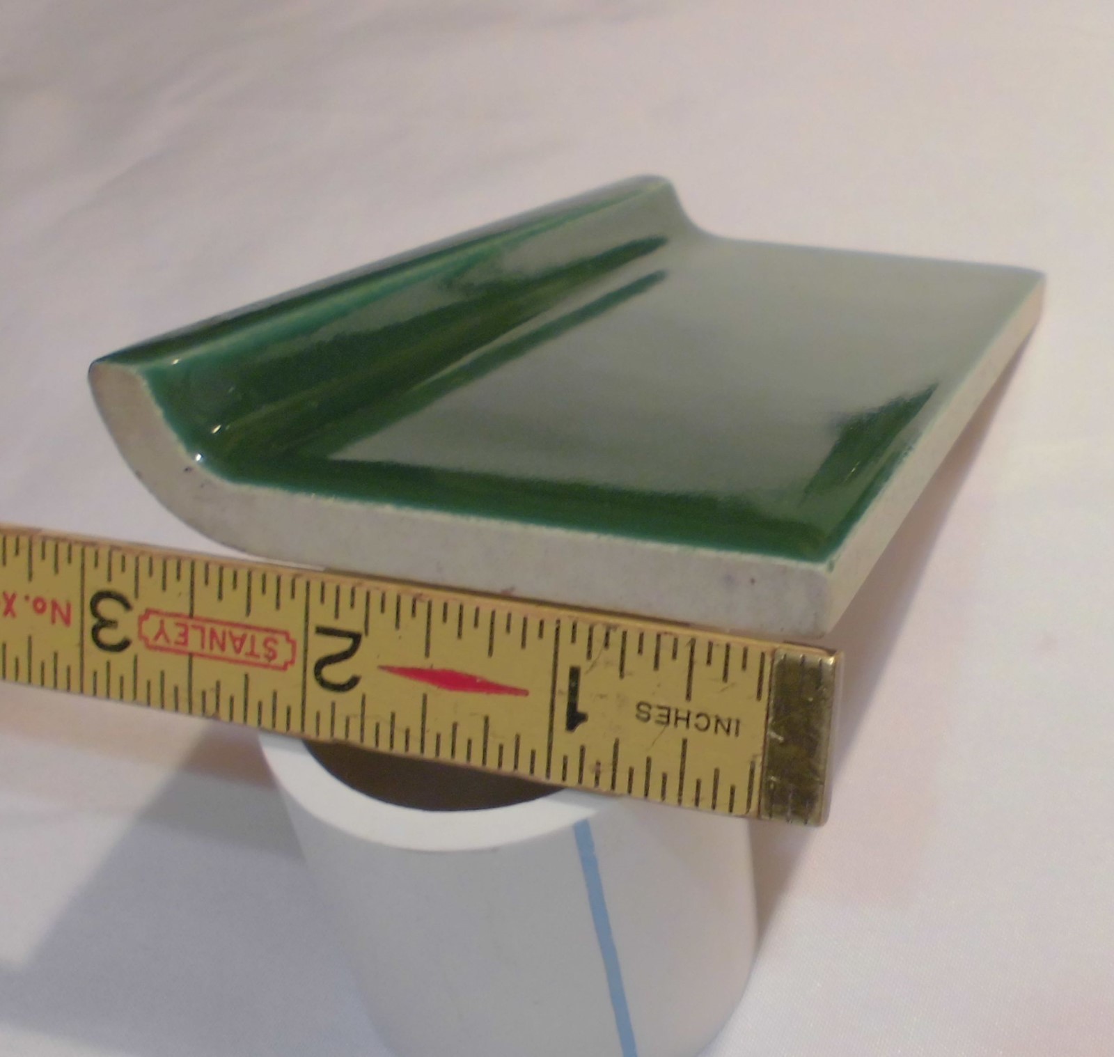 1 pc. *Forest Green* 3″ X 6″ stack-on base/cove Ceramic Tile by Robertson Co.