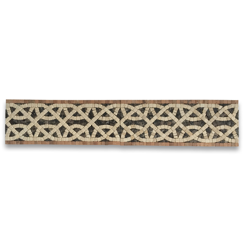 B0086T Marble Mosaic Border Accent Listello Tile Cythera Sunny 4.7×12 Tumbled